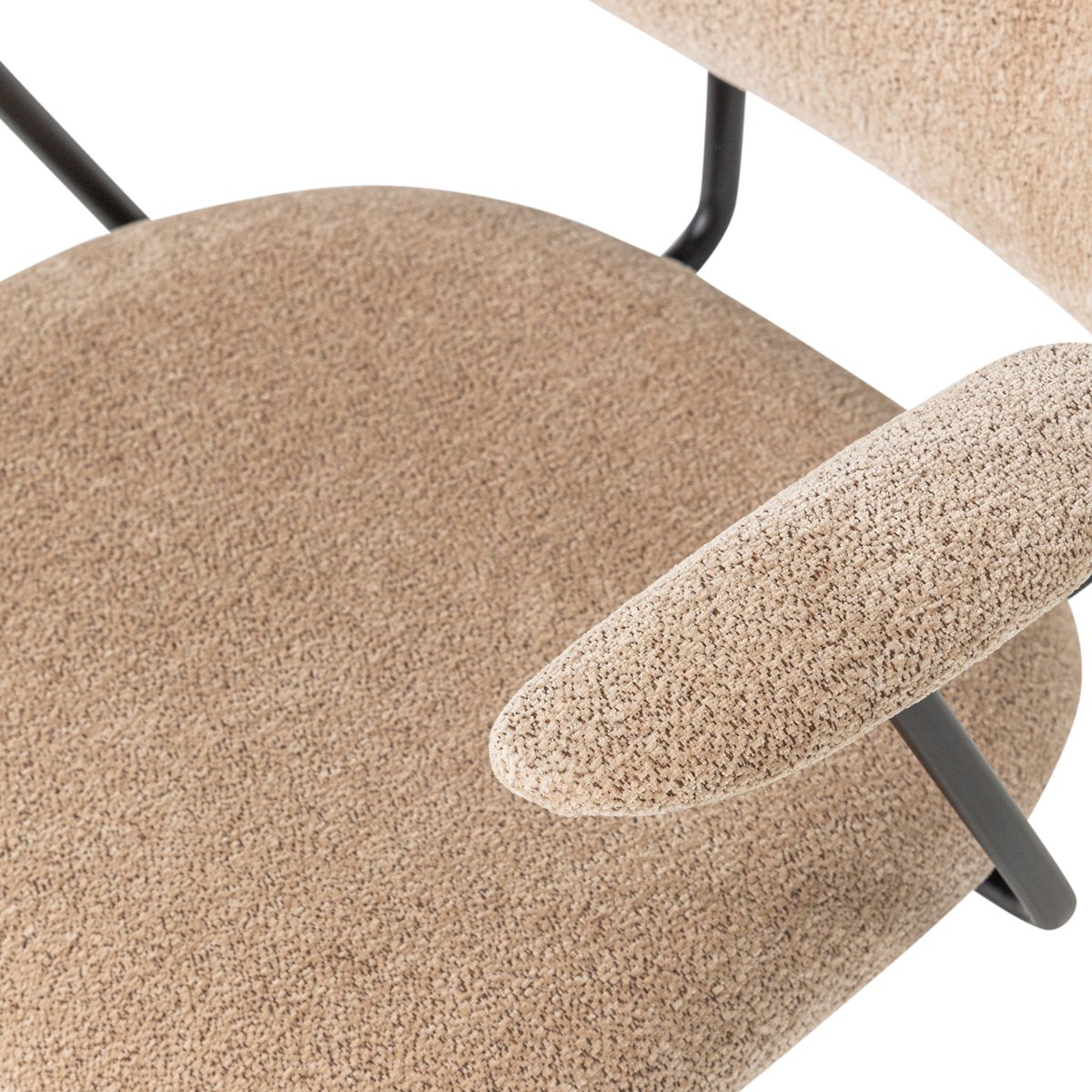 Lot de 2 chaises de salle à manger en chenille tissée BRINT sable, WOOOD