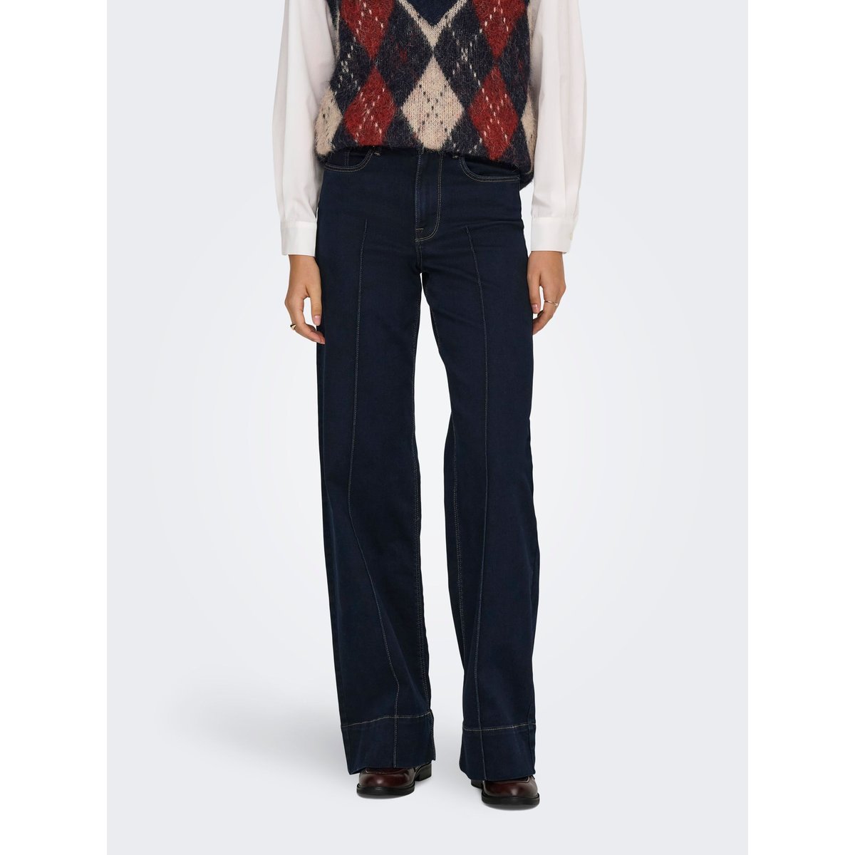 Jean À Jambe Large dark blue denim, ONLY