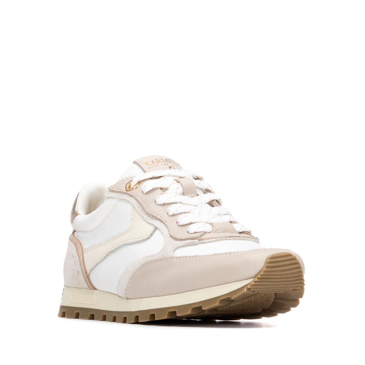 Baskets Plaine Décontractée Lacets beige, CARMELA