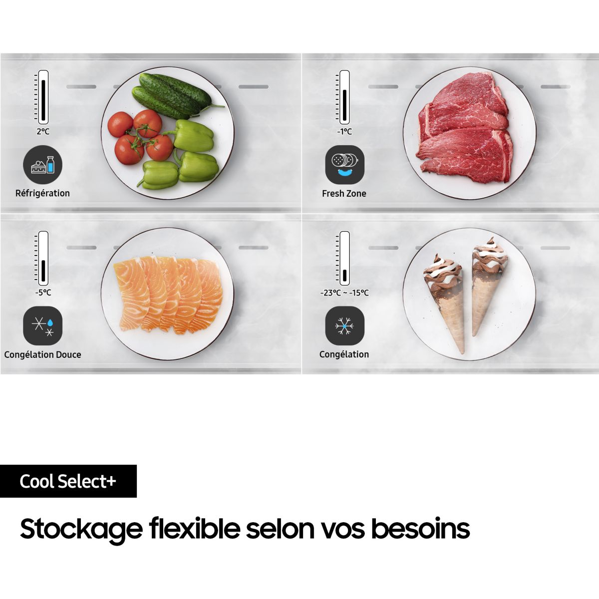 Réfrigérateur combiné RB38T607BB1 couleur unique, SAMSUNG