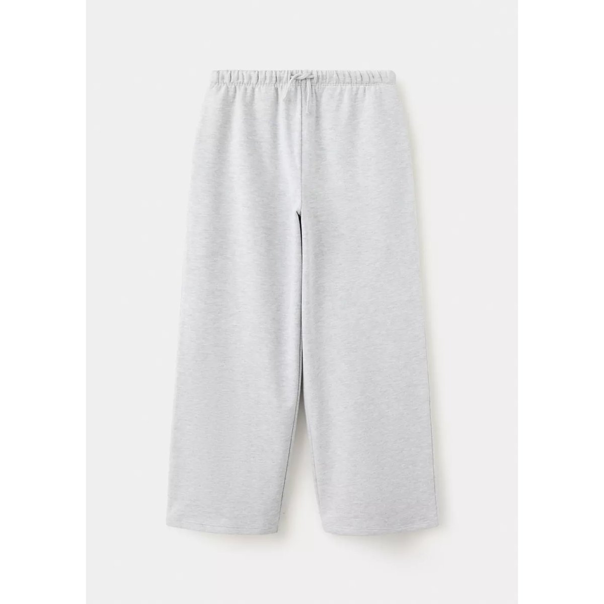 Jogger palazzo en coton gris chiné clair, MANGO KIDS