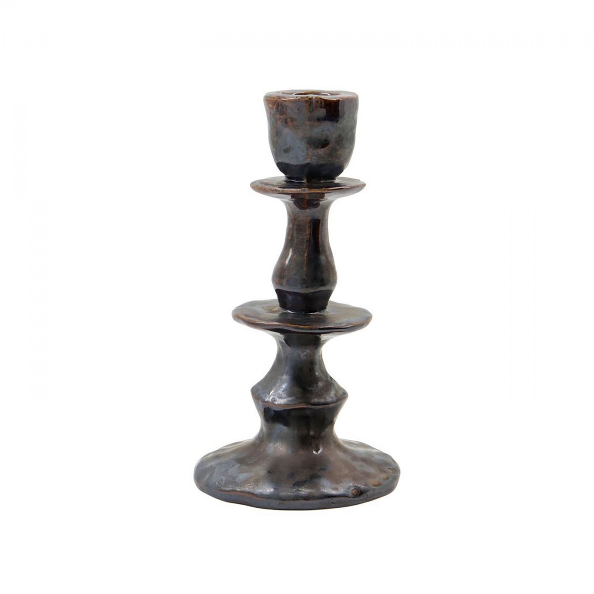 Bougeoir Lucca h 17 cm noir, HOUSE DOCTOR
