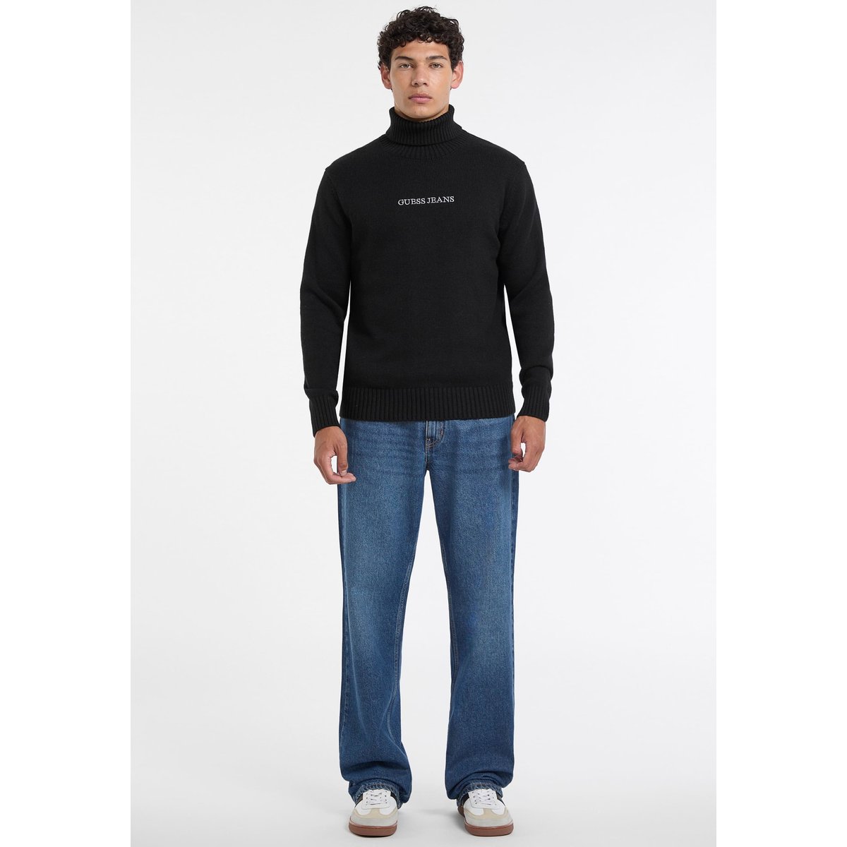 Pull En Laine Mélangée noir, GUESS JEANS