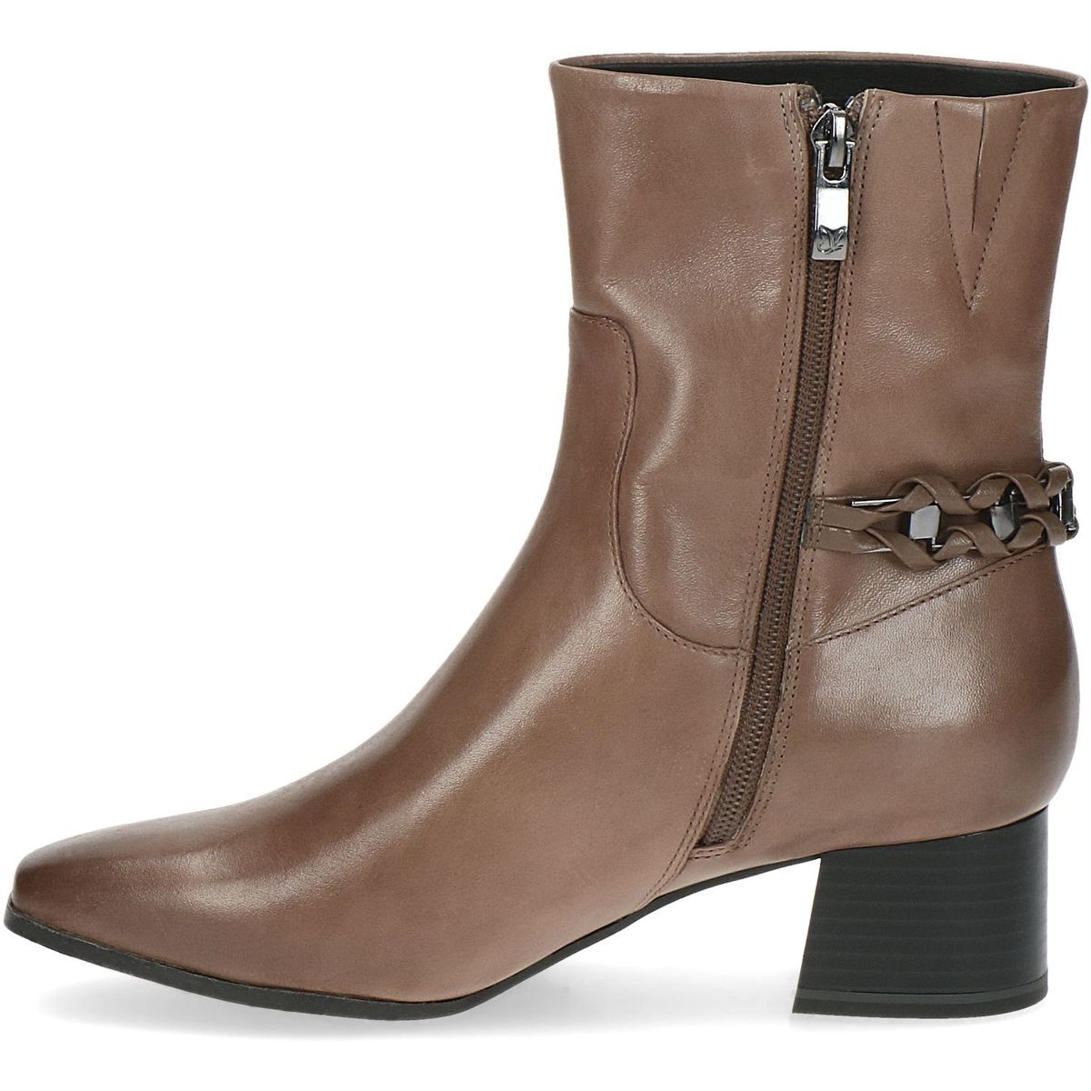 Bottine en cuir marron cognac cuir, CAPRICE