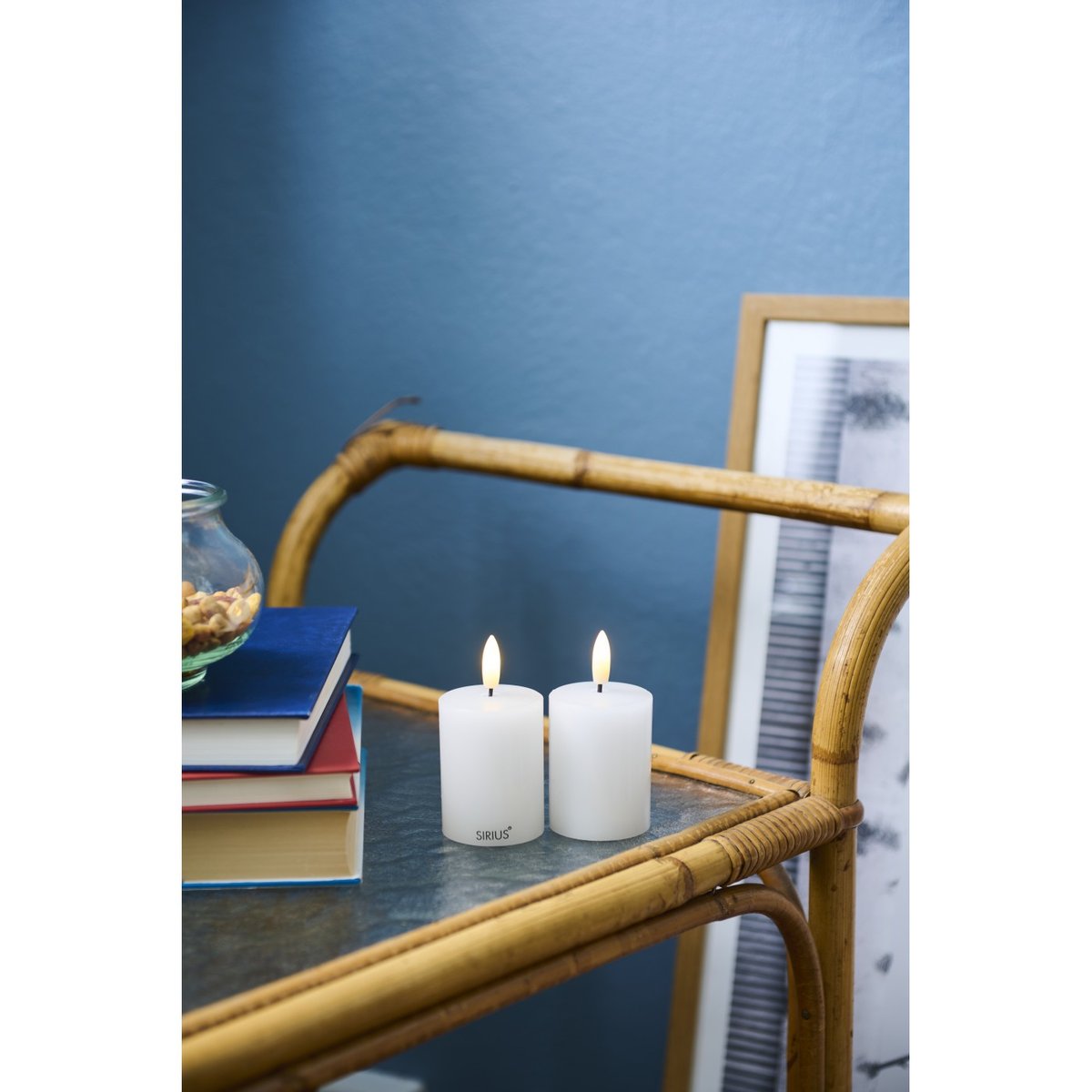 Set de 2 Bougies LED Sille 5 x 6cm à Piles blanche, SIRIUS