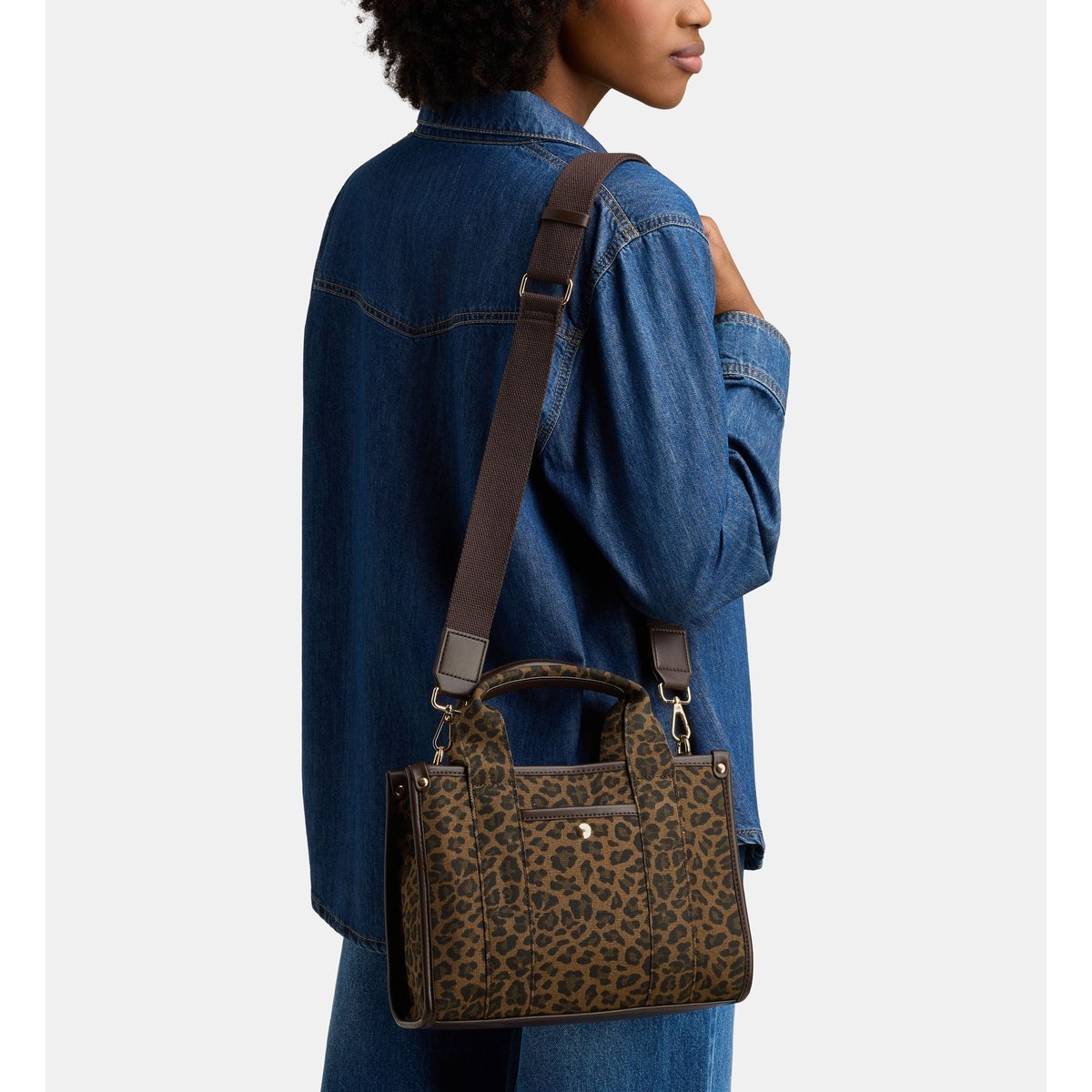 Sac cabas mini teddy canvas léopard, GALERIES LAFAYETTE