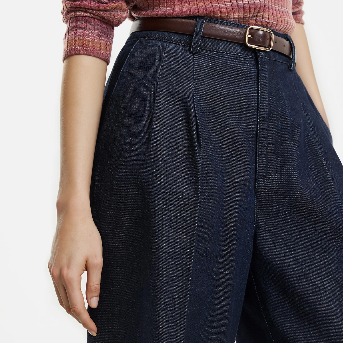 Bermuda con pinces blu grezzo , LA REDOUTE COLLECTIONS