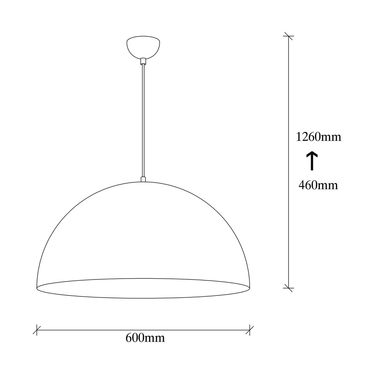 Suspension dôme en métal Ø60 SILE blanc, PIER IMPORT