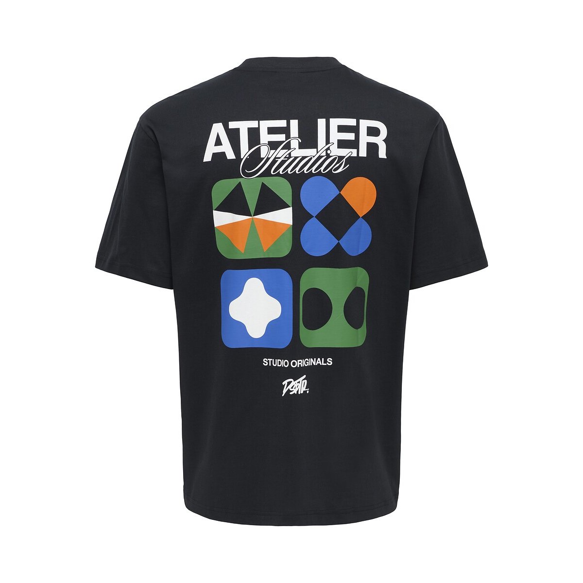 T-shirt, motivo estampado atrás preto , ONLY & SONS