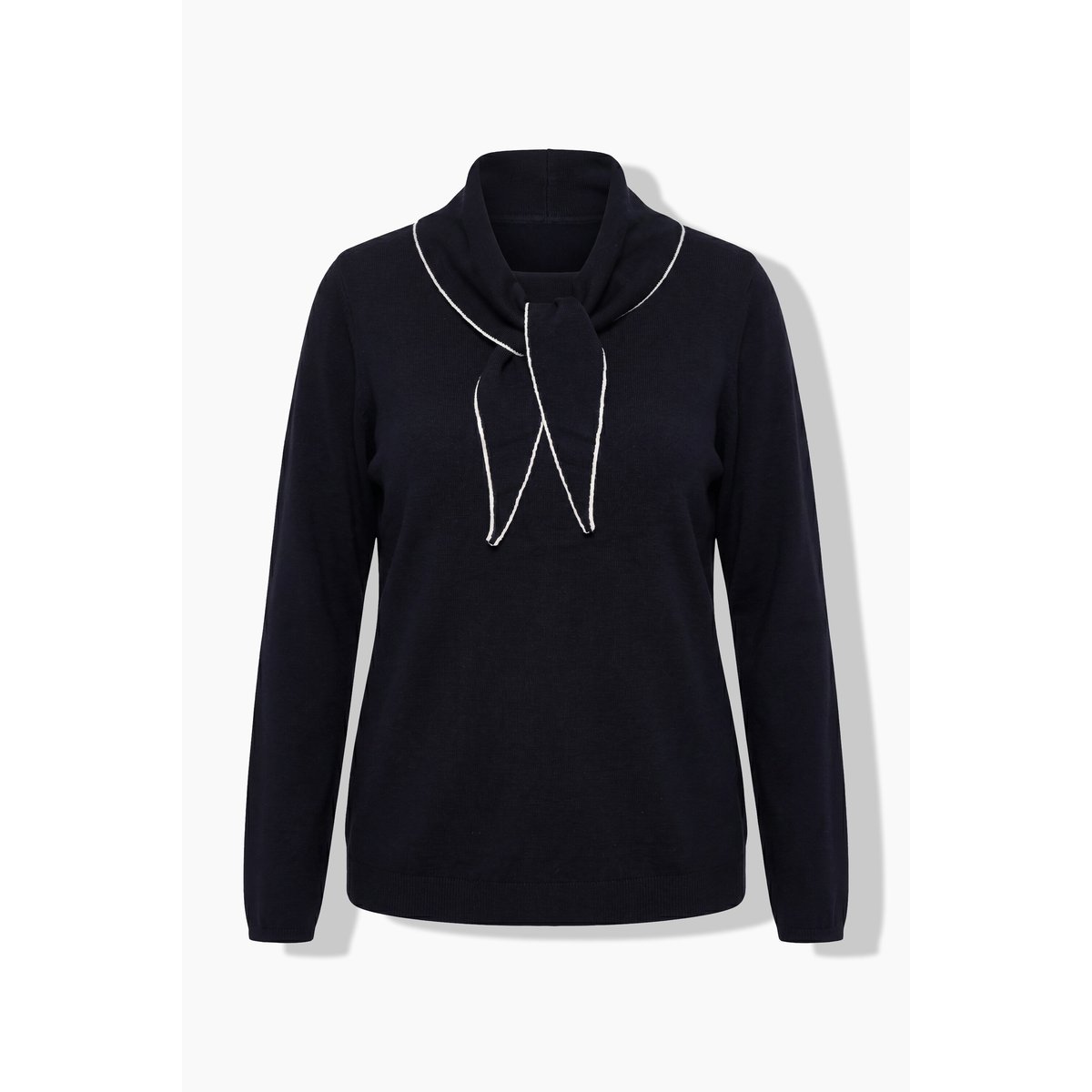 Pull avec détail écharpe noir, ULLA POPKEN
