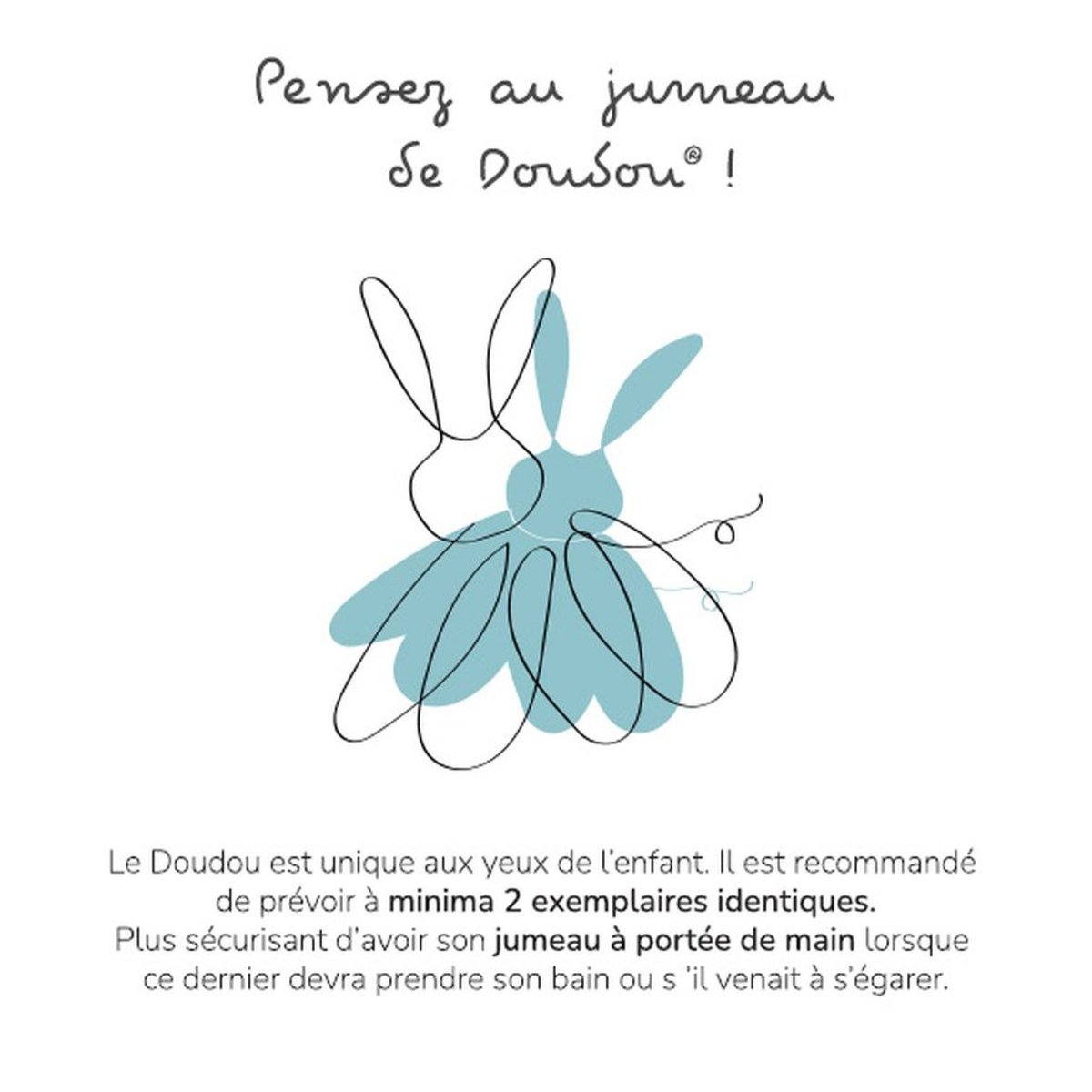 Doudou plat Les Chouchoux 20 cm Souris couleur unique, DOUDOU ET COMPAGNIE