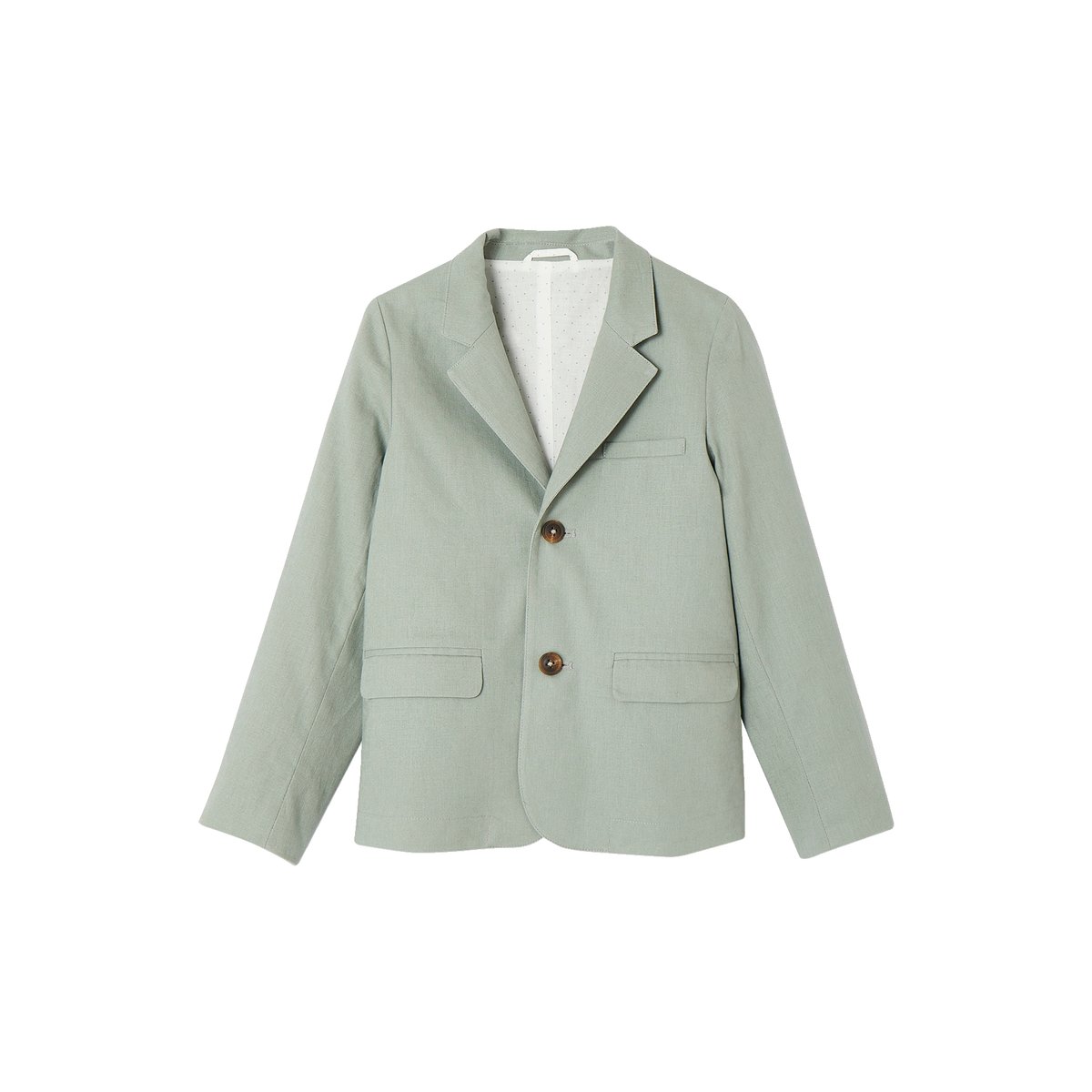 Veste de cérémonie en coton/lin vert sauge, VERTBAUDET