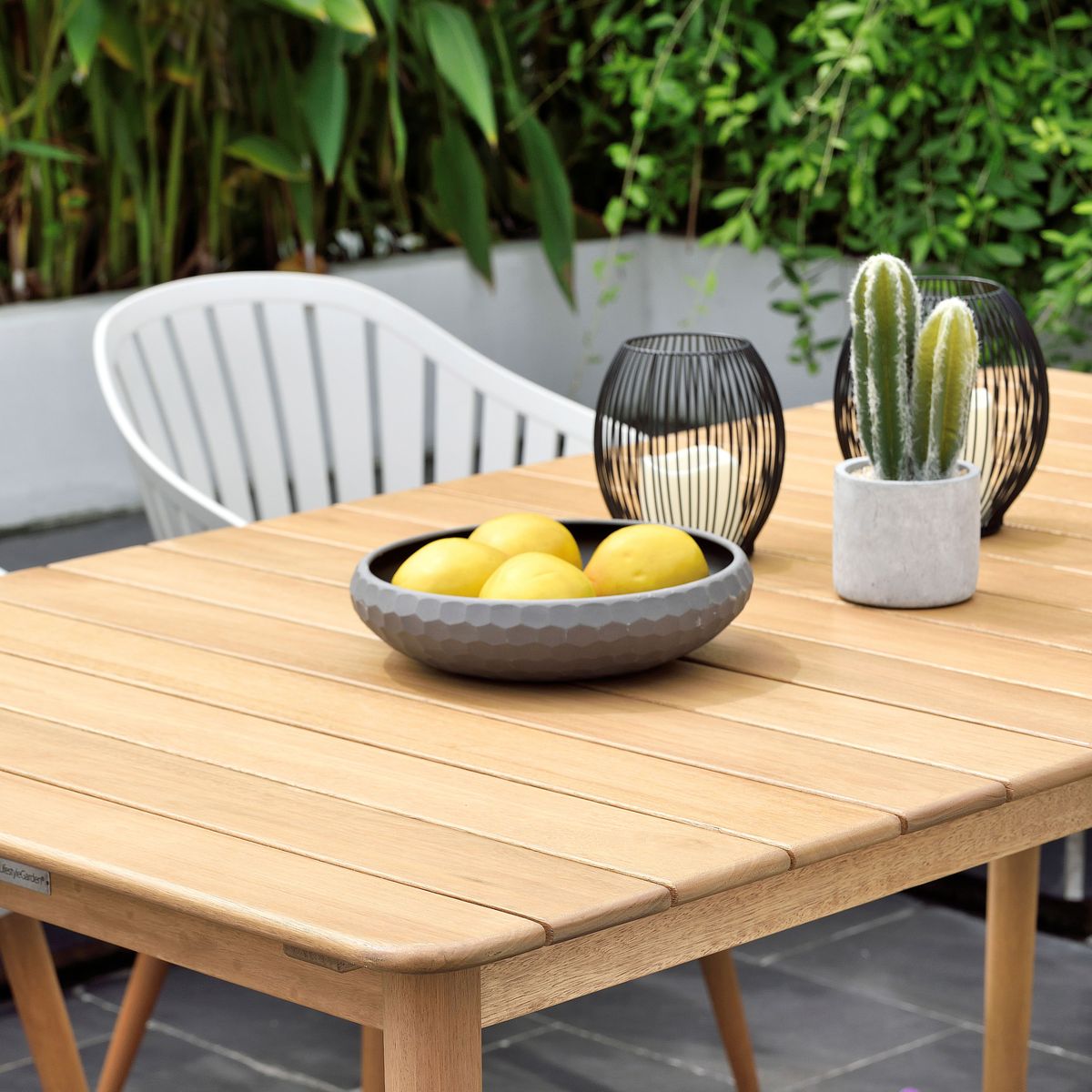 Table de jardin160cm eucalyptus Azur couleur unique, ZAGO