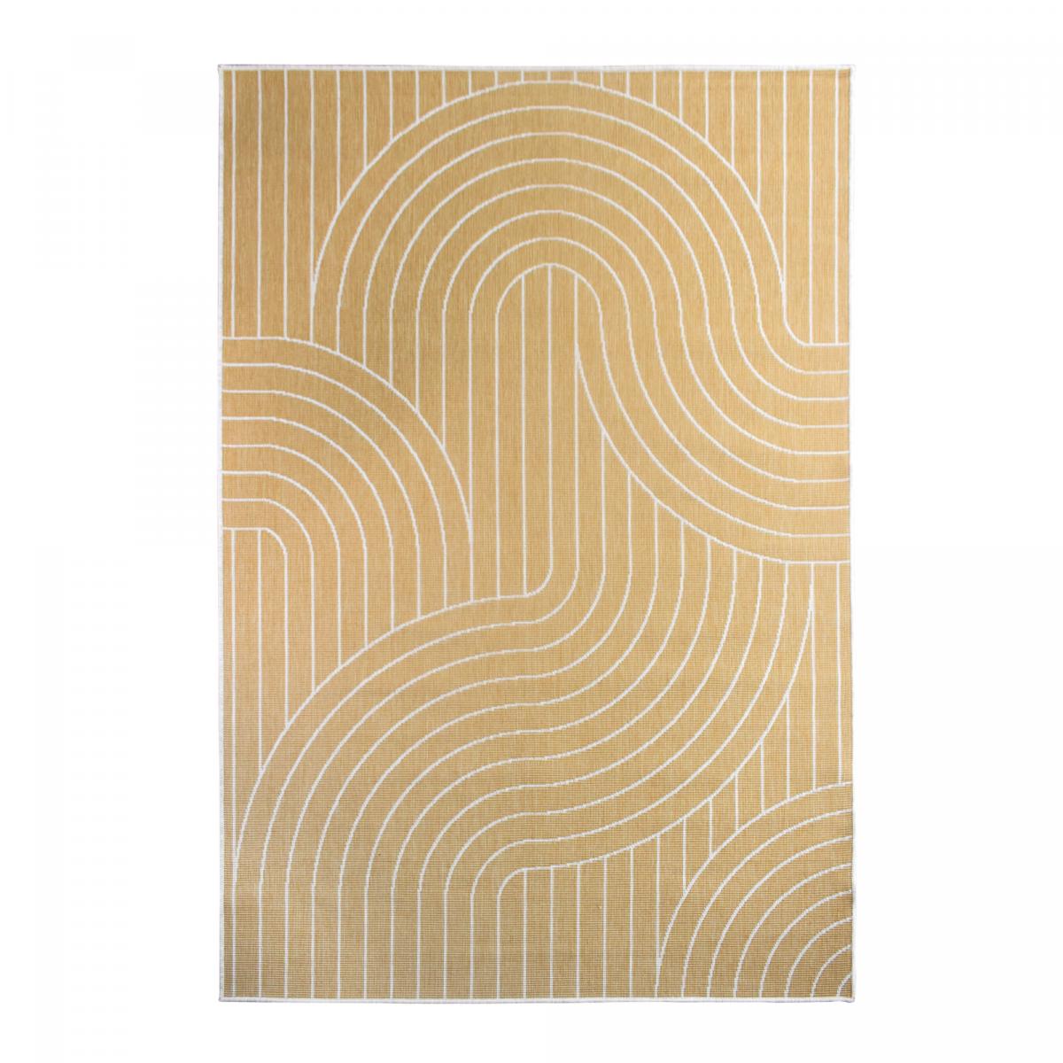 Tapis extérieur, kilim reversible LYN2 U REVERSIBLE jaune, écru, UN AMOUR DE TAPIS