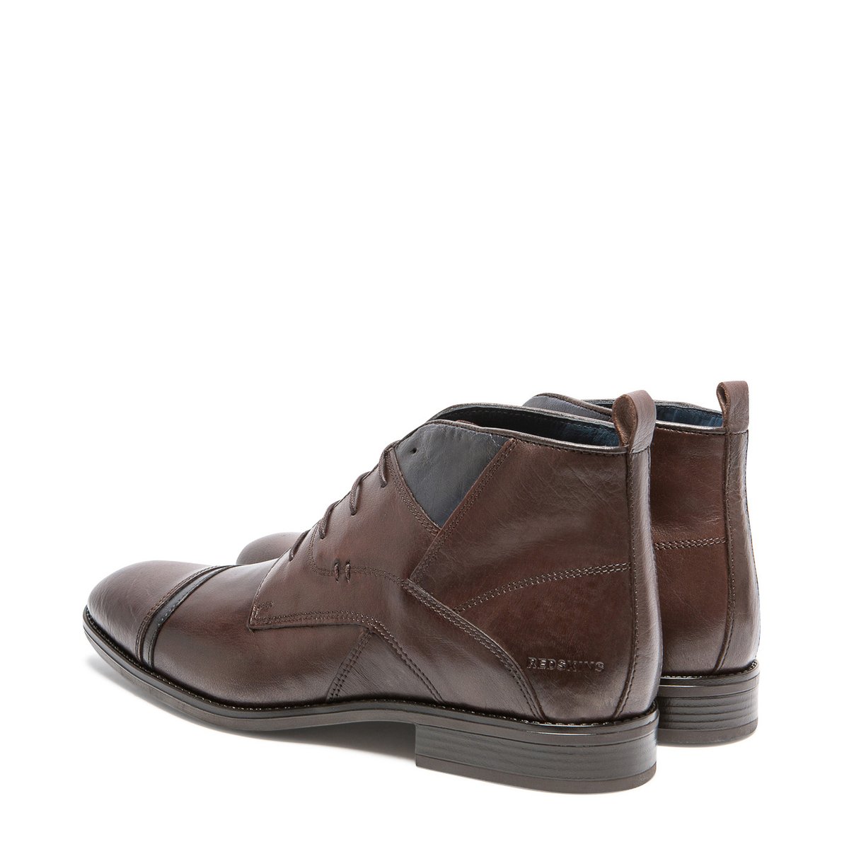 Boots cuir REALISTE cafe+marine, REDSKINS
