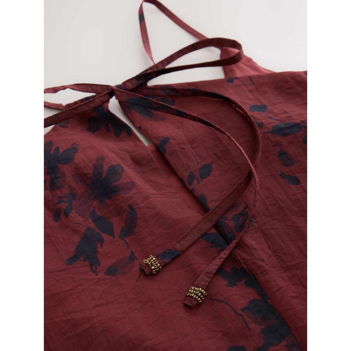 Robe longue oversize à bretelles et plis motifs bruns et noirs, NEXT