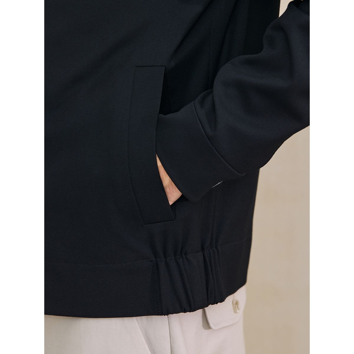 Veste-chemise zippée élégante en sergé noir, NEXT