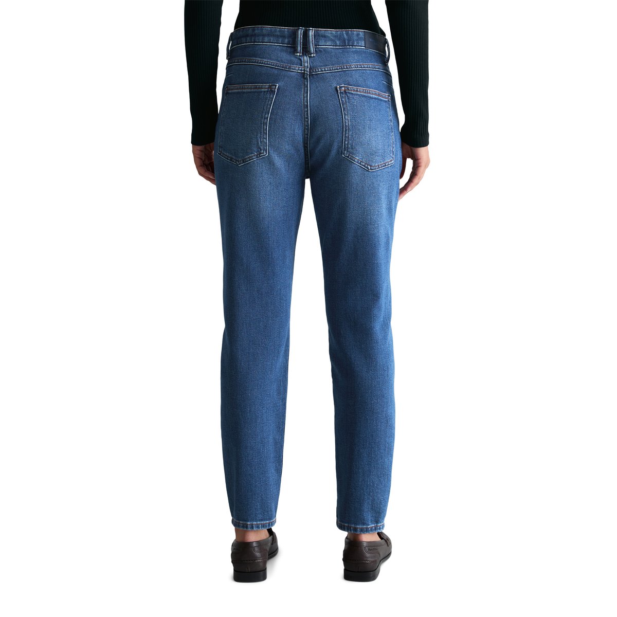 Jeans modèle Freja boyfriend cropped en mélange de coton organique bleu foncé, MARC O’POLO DENIM