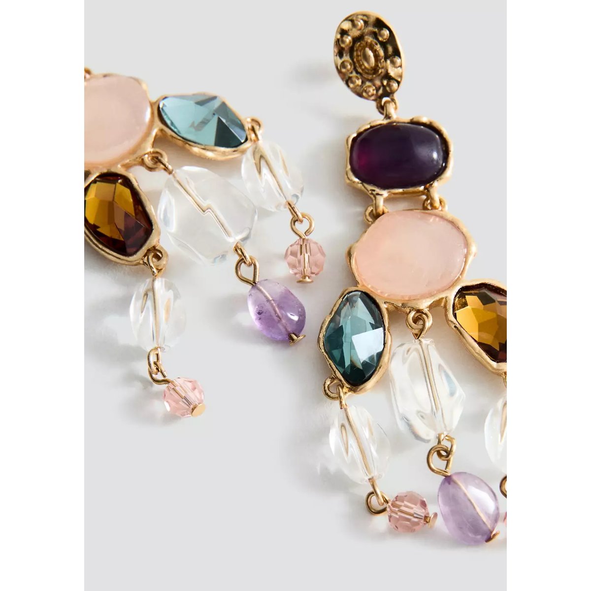 Boucles d'oreilles pendantes pierre or, MANGO