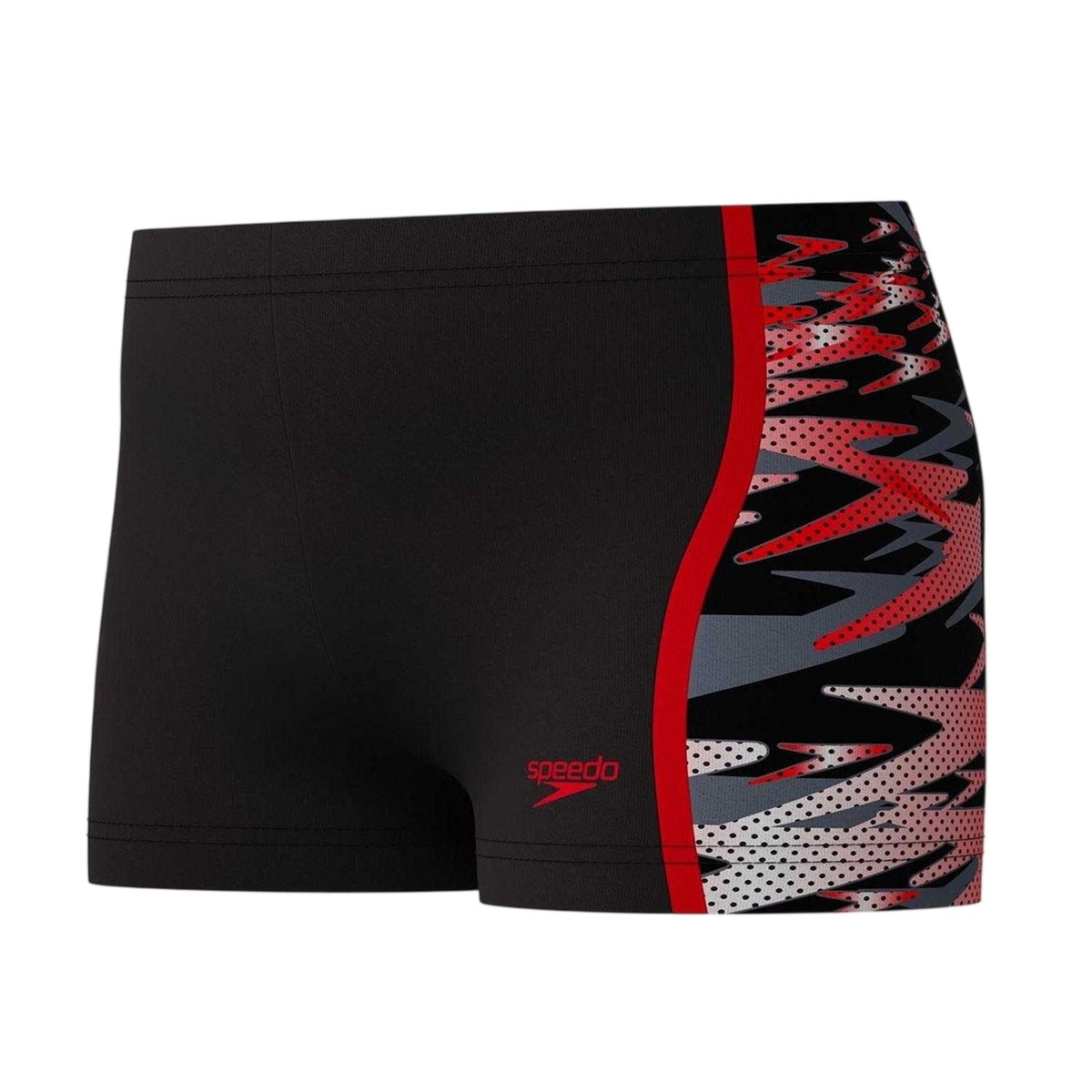 Short de bain motif/style imprimé HYPER BOOM SPLICE anthracite / rouge imprimé, SPEEDO
