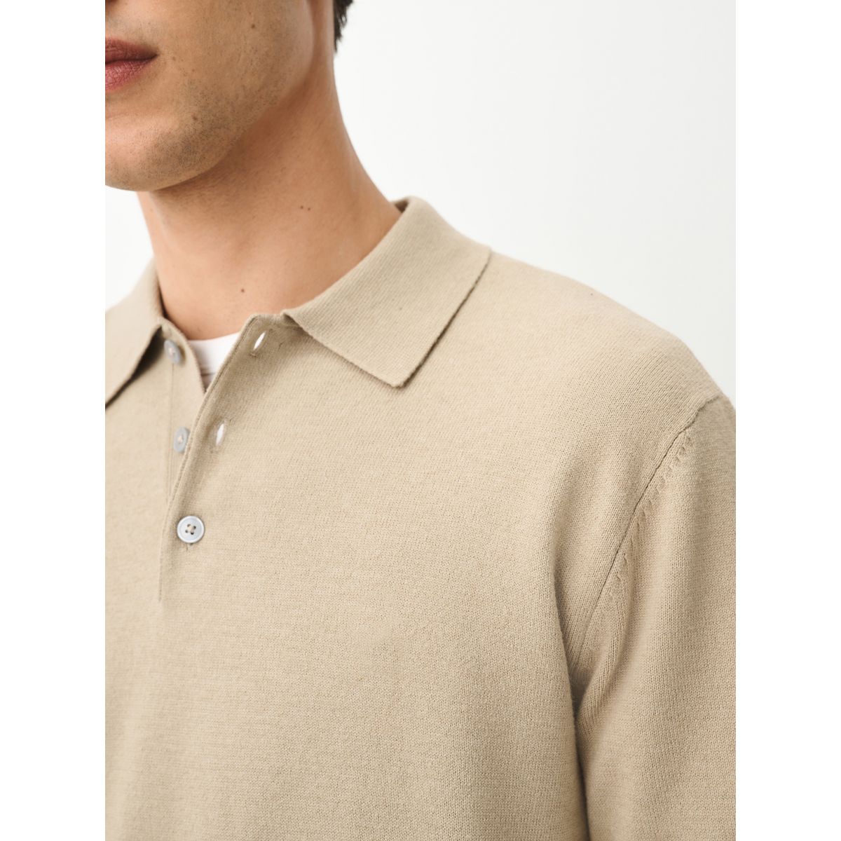 Polo en maille essential naturel, NEXT