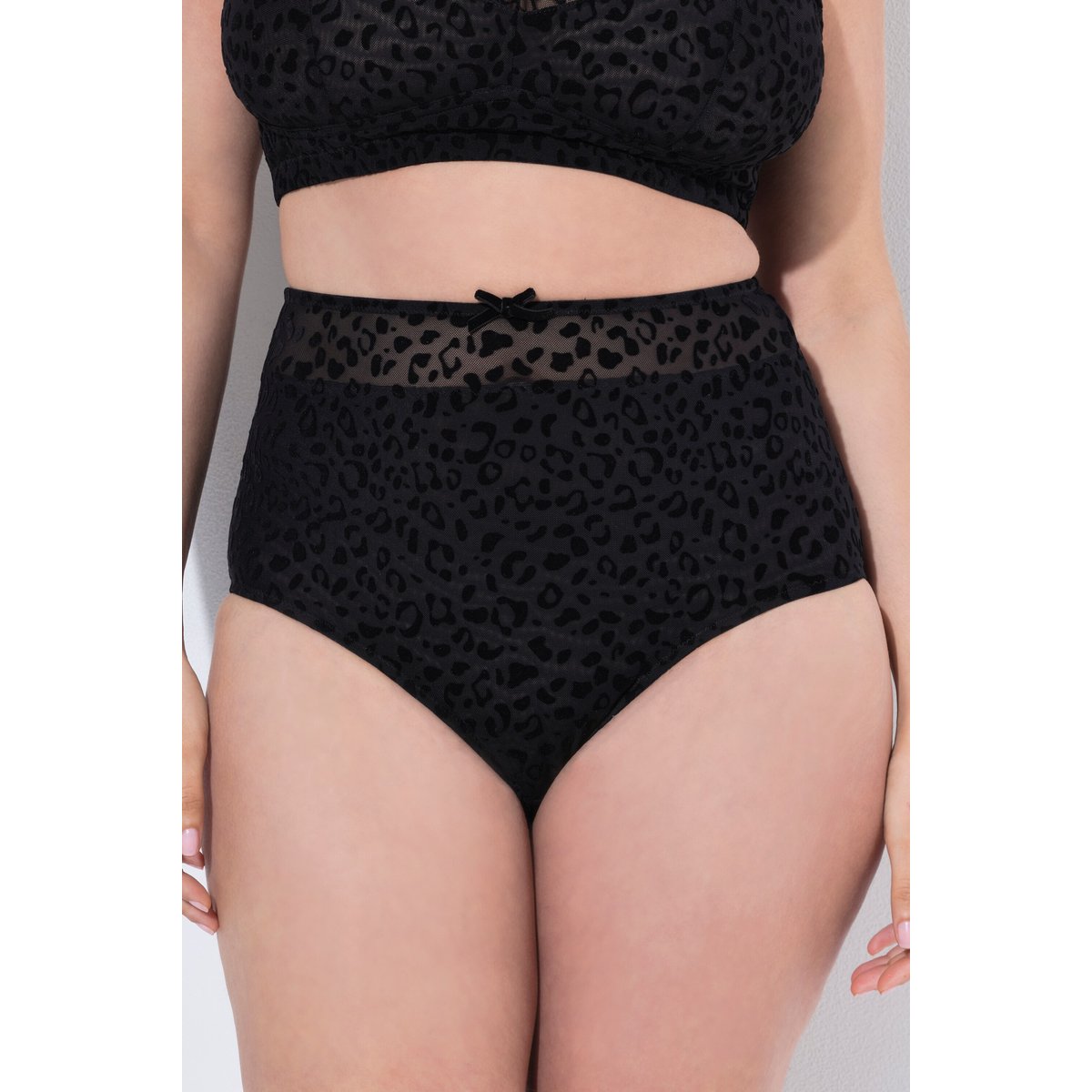 Culotte maxi TruYou, tulle et motif léopard noir, ULLA POPKEN