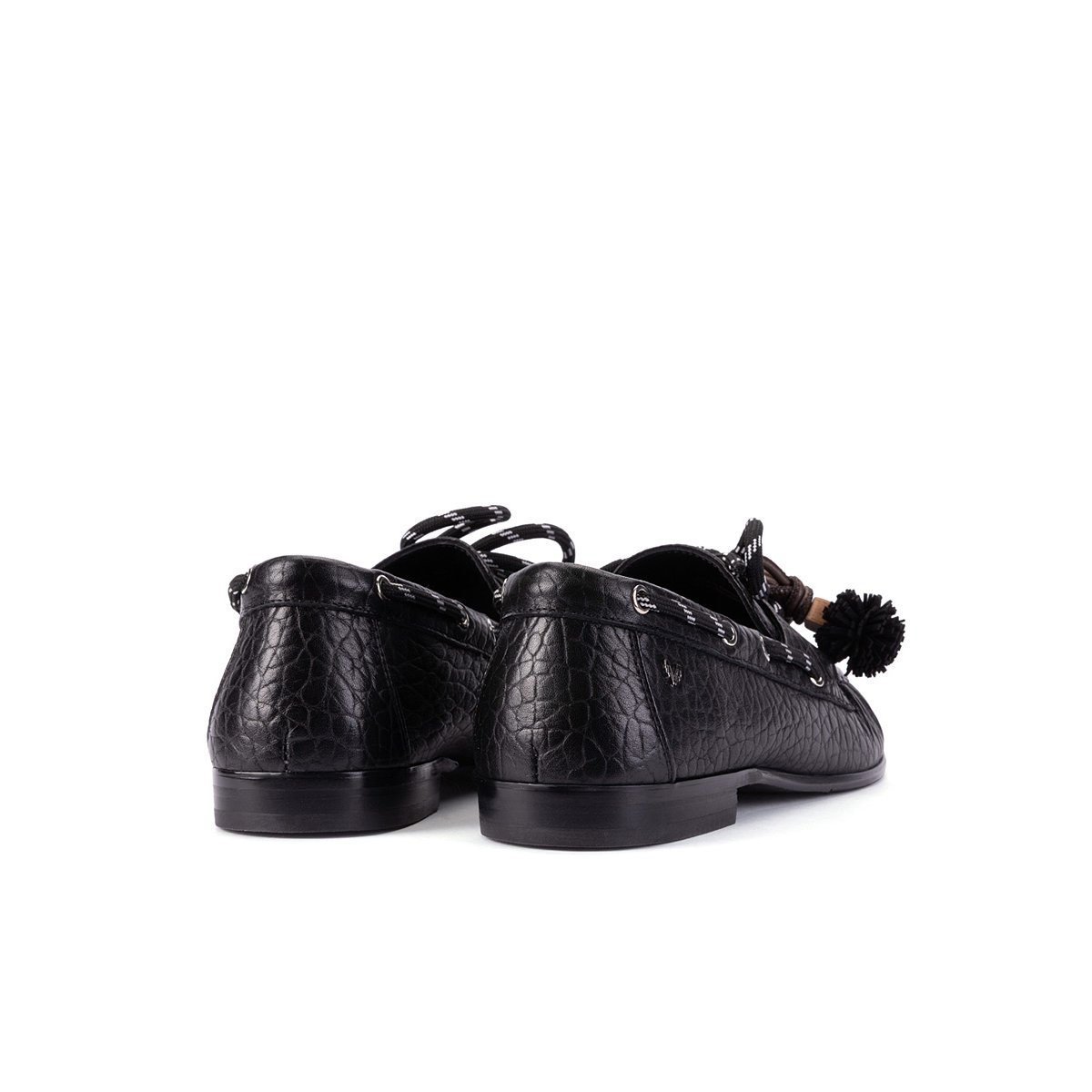 Mocassins cuir Baracchini black, MARTINELLI