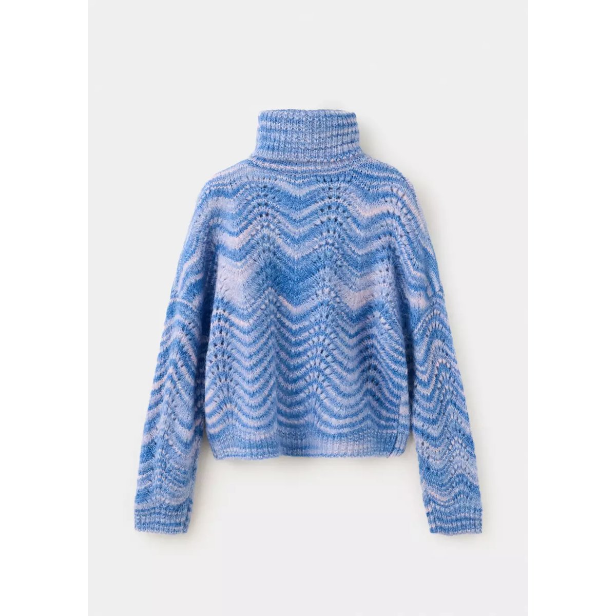 Pull-over maille ajourée rayures lavande, MANGO KIDS