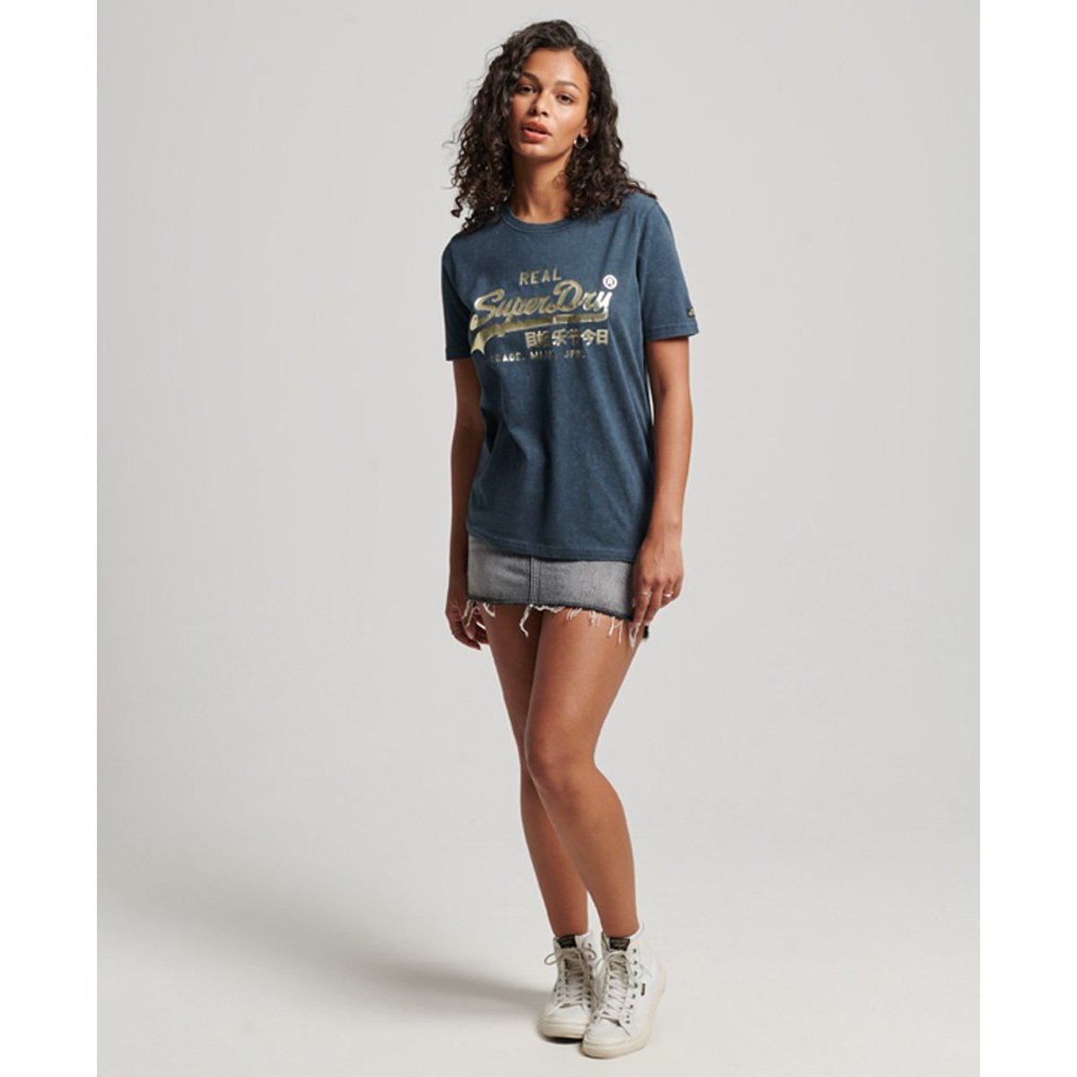 T-shirt fantaisie Vintage Logo bleu encre, SUPERDRY