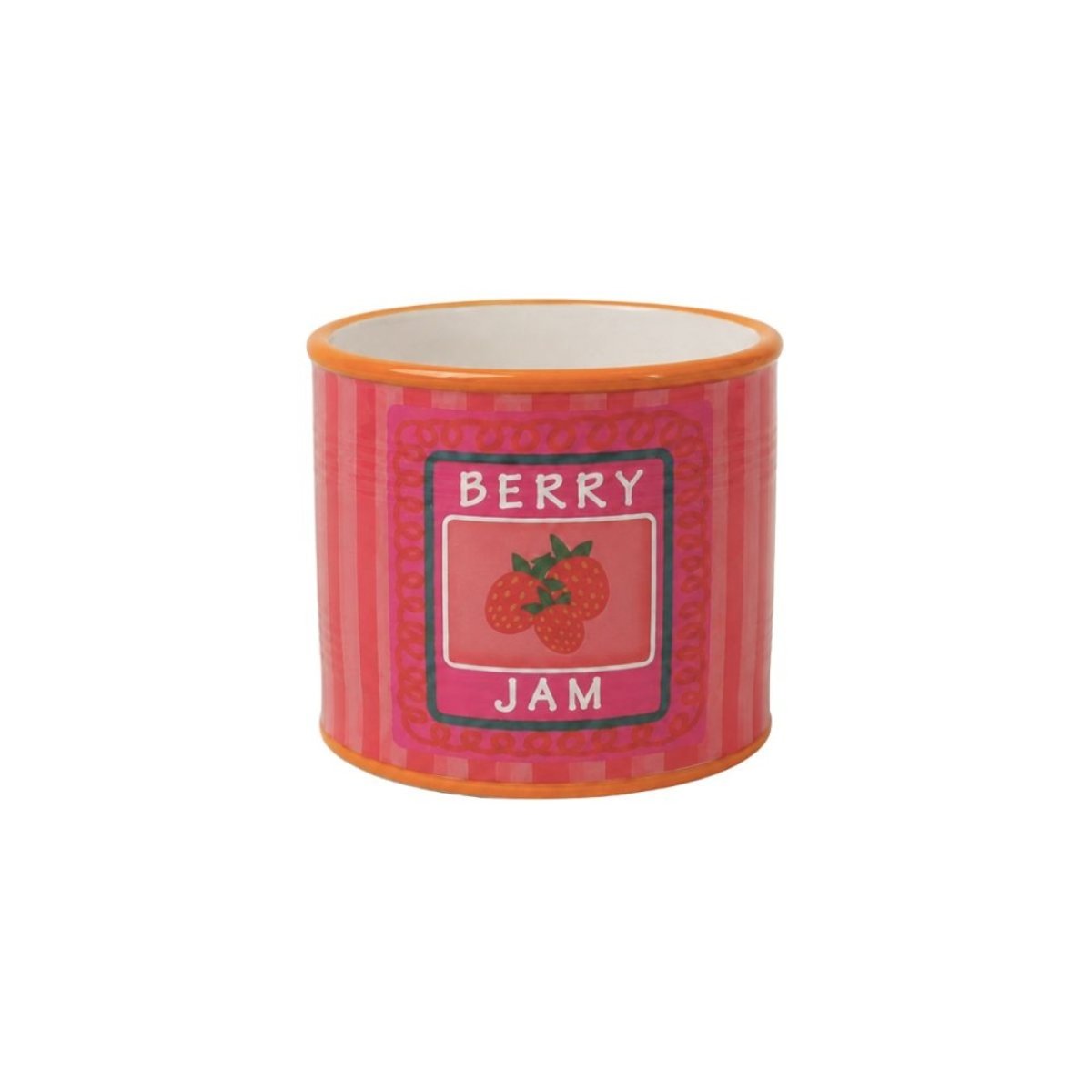 Cache-pot fruits en céramique liseret 11x13cm rose, HASHTAG DECO