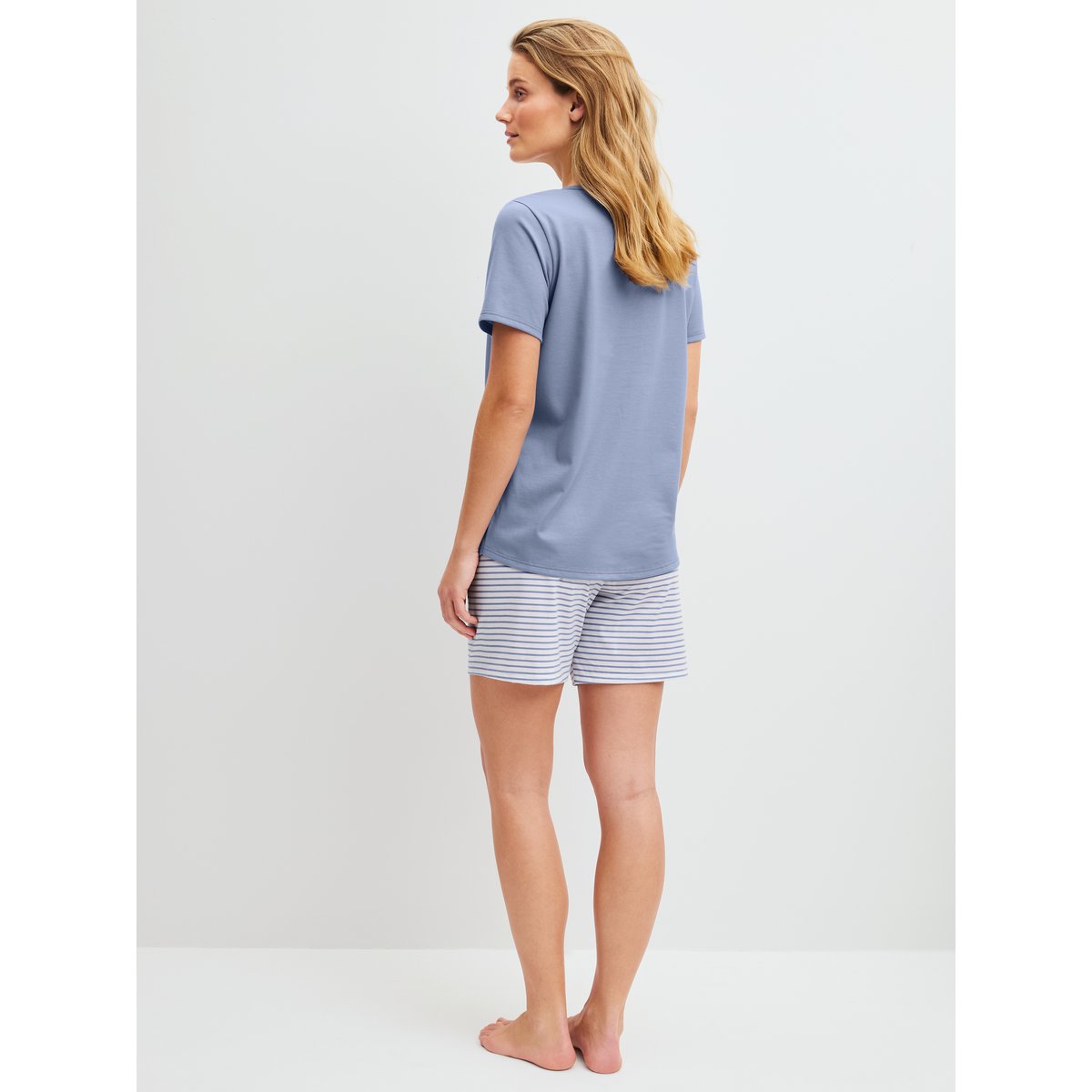 Pyjama court manches courtes Coton MARINE DREAMS aura blue, CALIDA