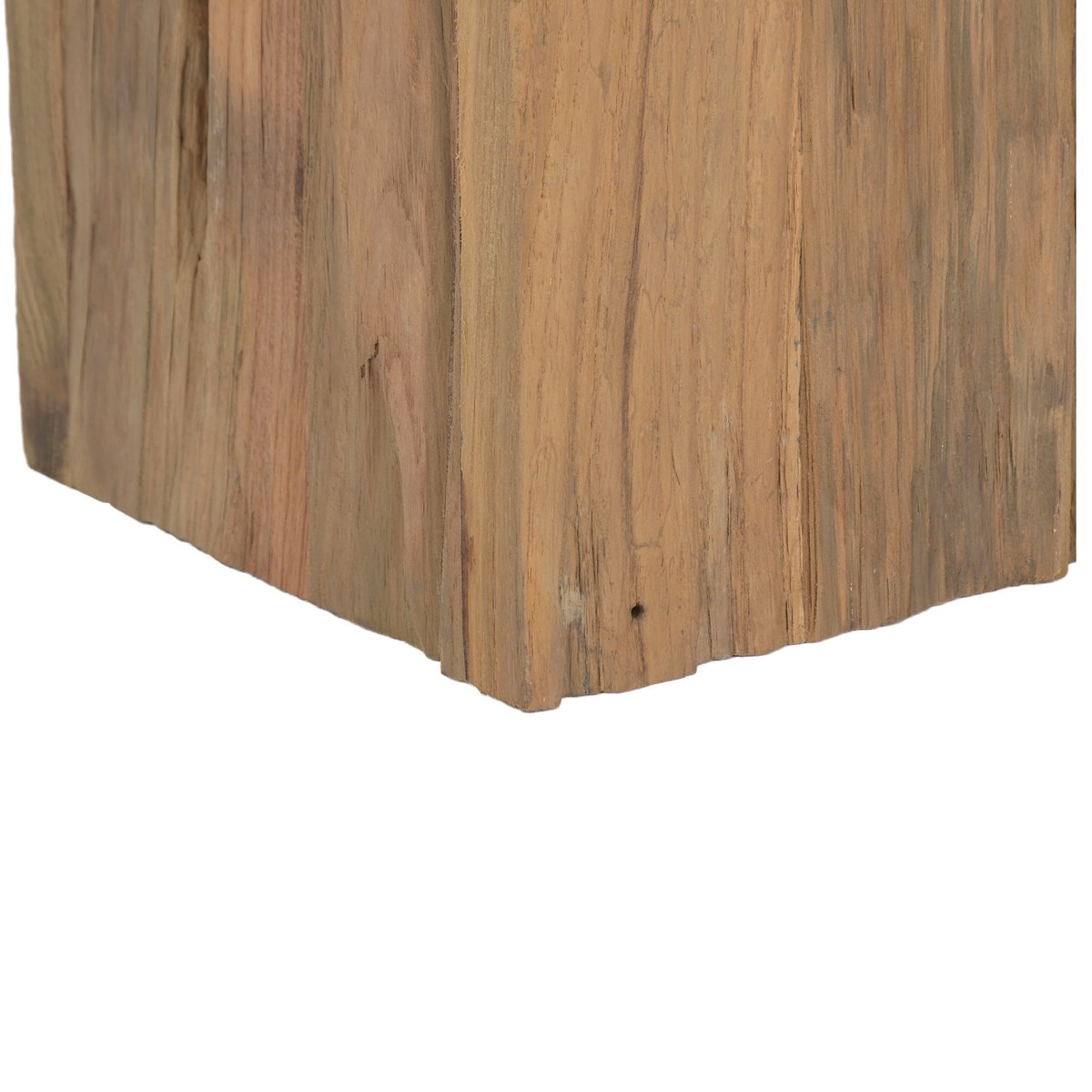 Lampadaire table teck et métal 57x55x160cm blanc, WADIGA