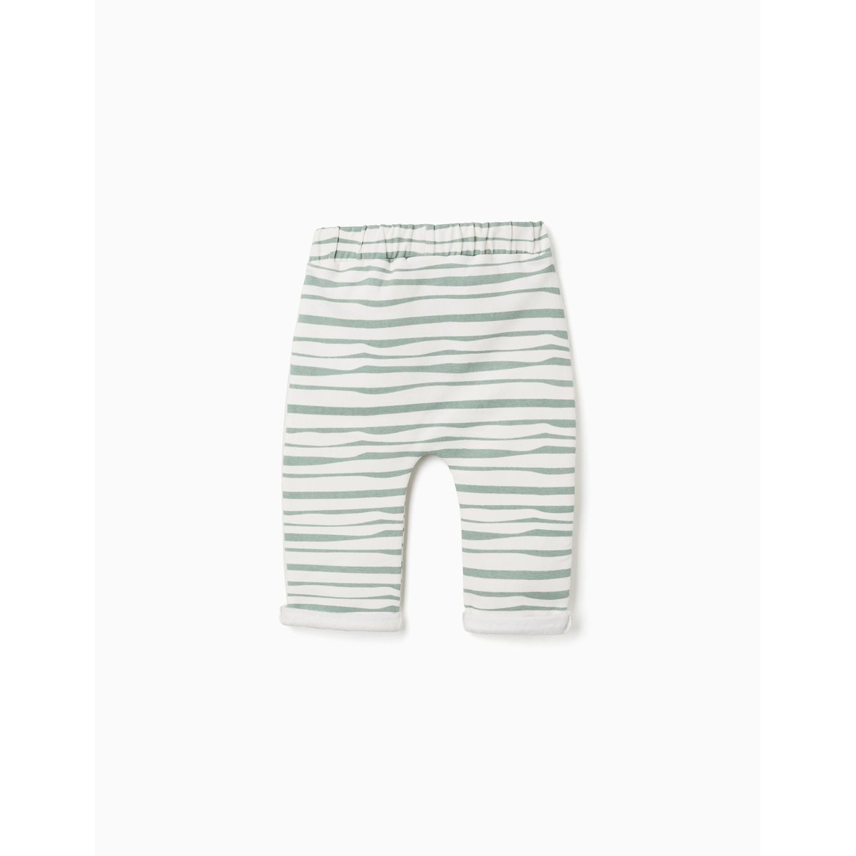 Pantalon en coton peigné à rayures blanc, ZIPPY