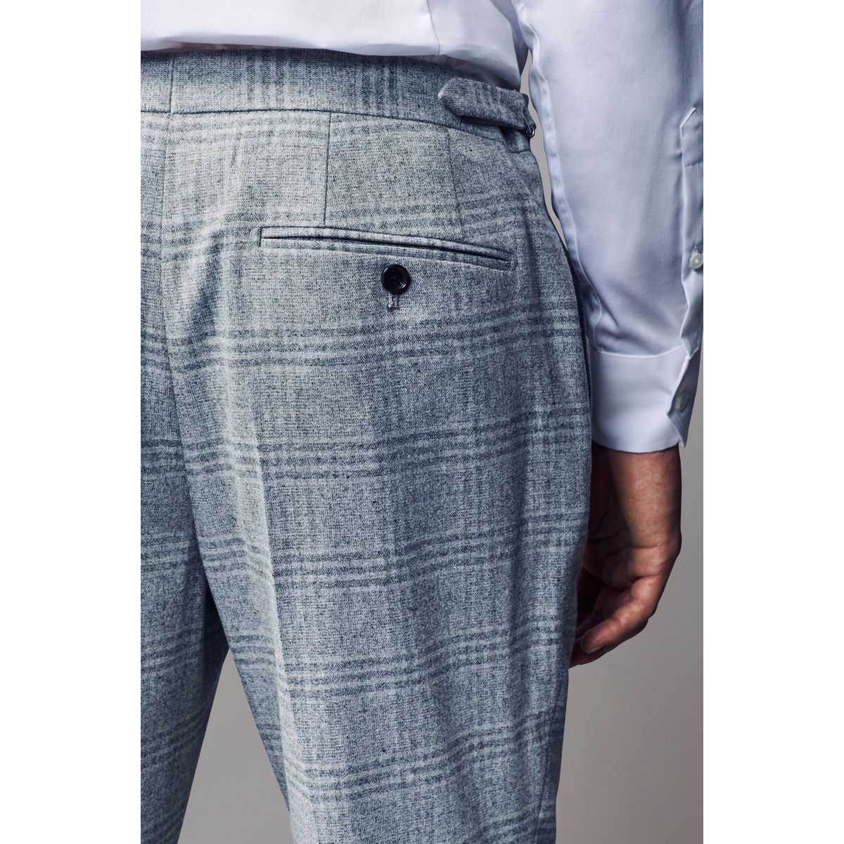 Pantalon de costume slim brossé aux carreaux gris, NEXT