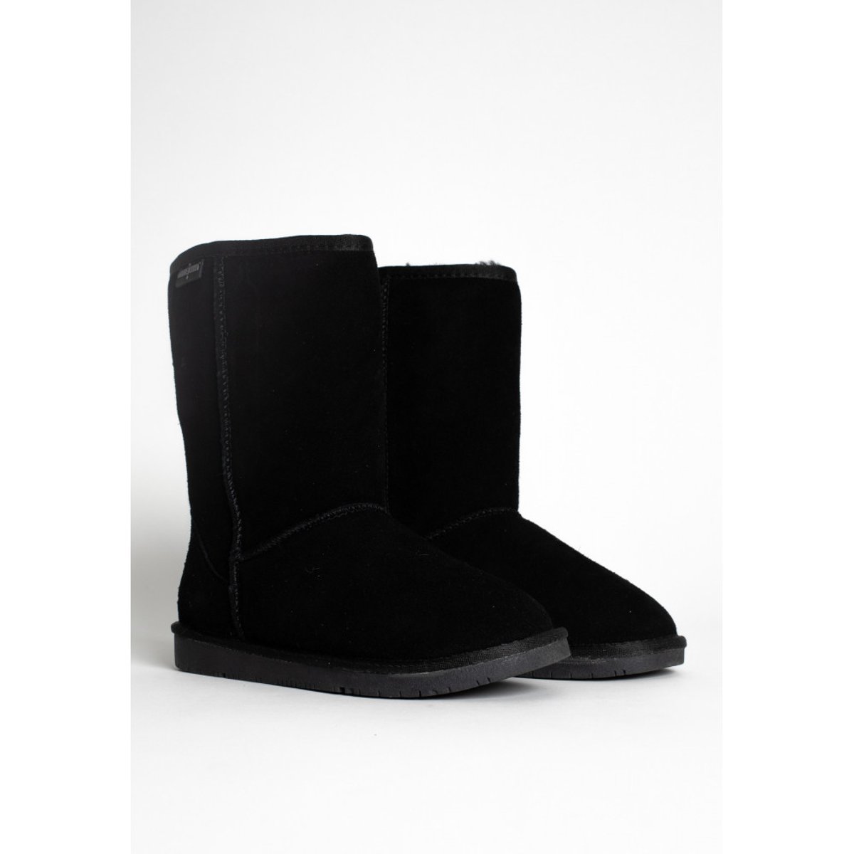 Bottes en daim fourrées en laine OLYMPIA noir, MINNETONKA