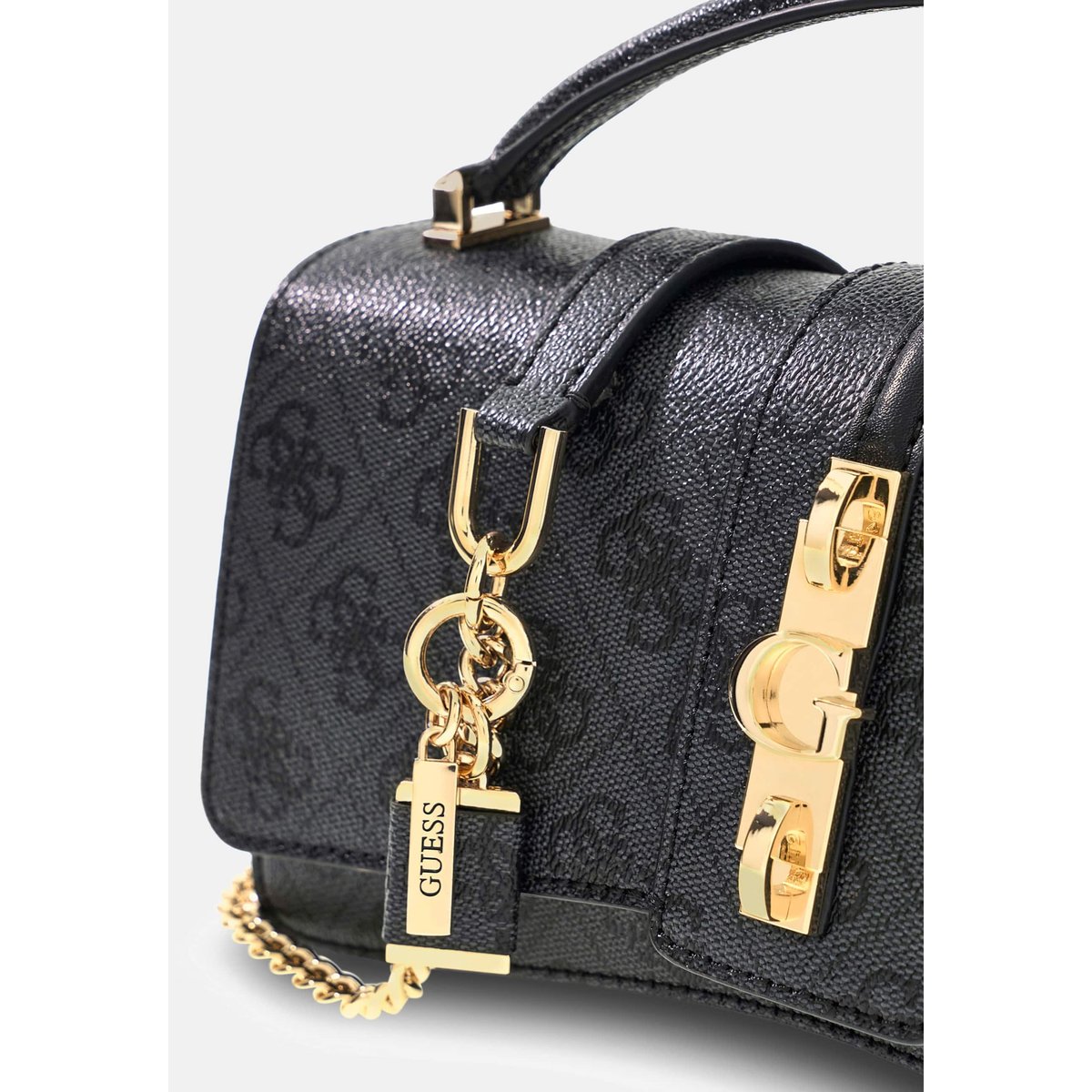 Sac Mini Yvonne Logo Crossbody gris, GUESS