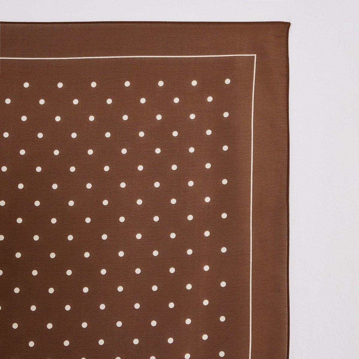 Foulard carré à pois marron, GRAIN DE MALICE