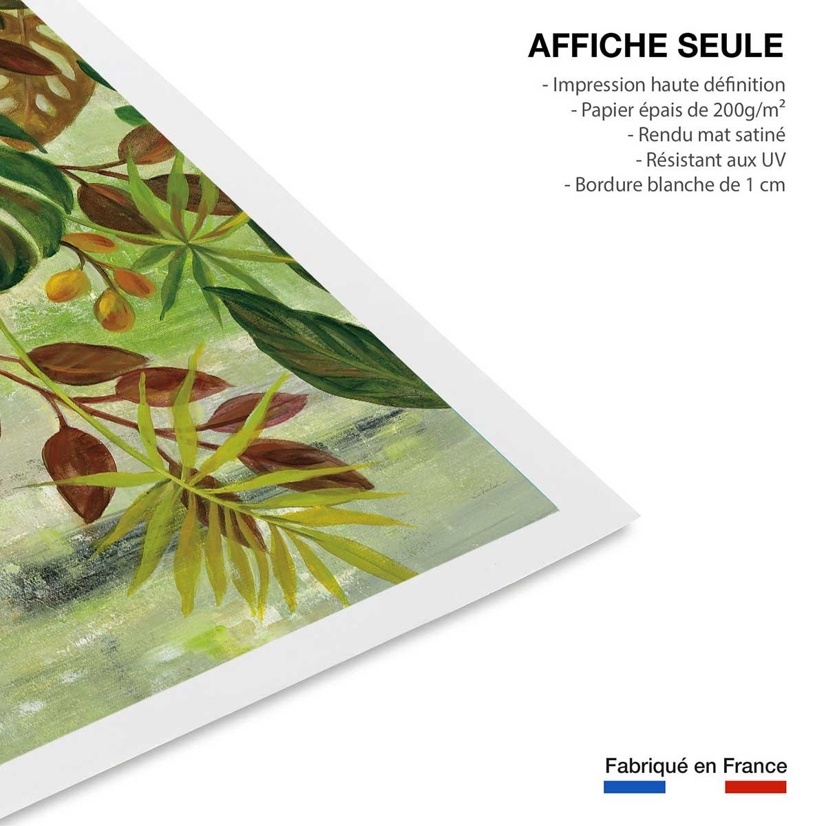Poster Feuillage tropical affiche seule, HEXOA