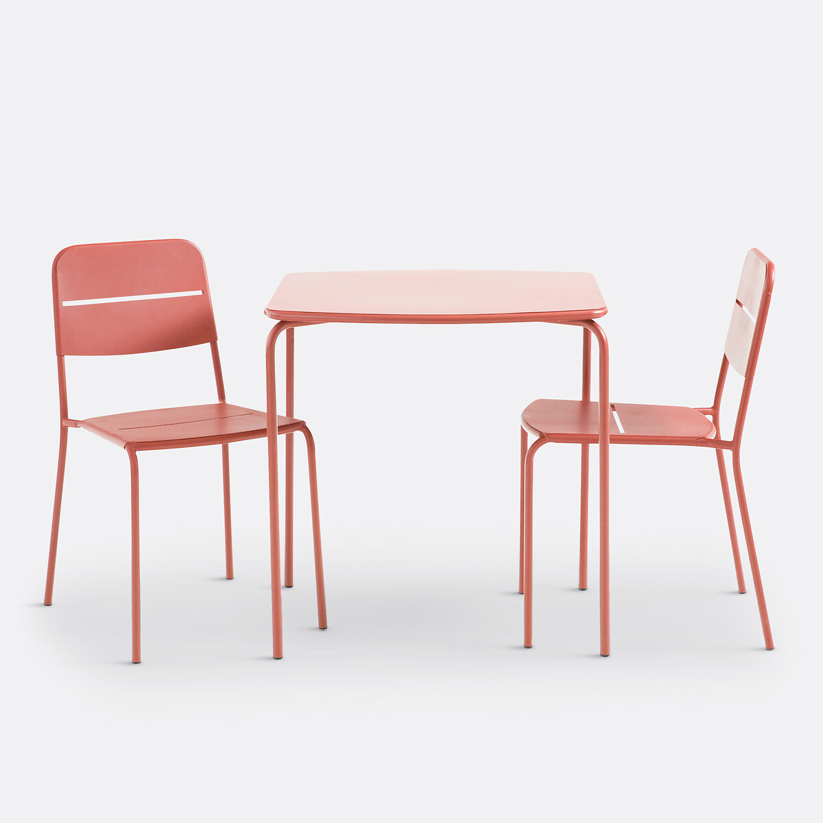 Table de jardin carrée en métal acier, Dune terracotta, LA REDOUTE INTERIEURS