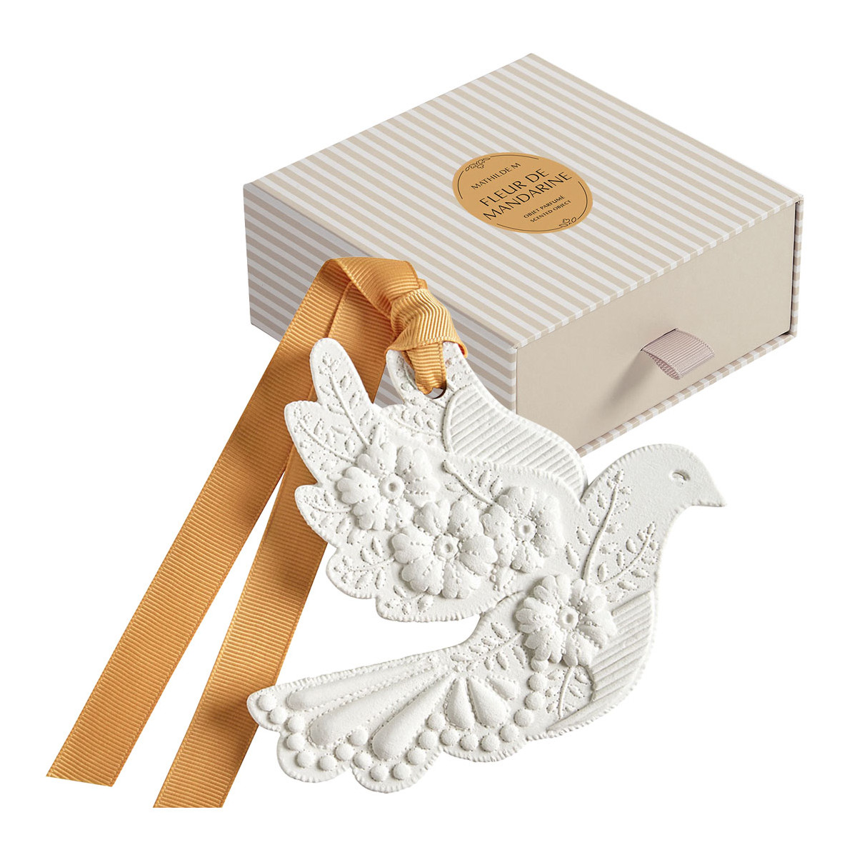 Décor parfumé Colombe en Fleurs - FLEUR DE MANDARINE blanc, MATHILDE M