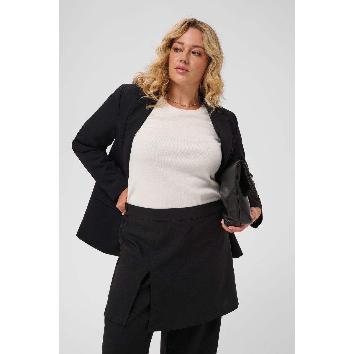 Pantalon de costume noir black deep cc., KAFFE CURVE