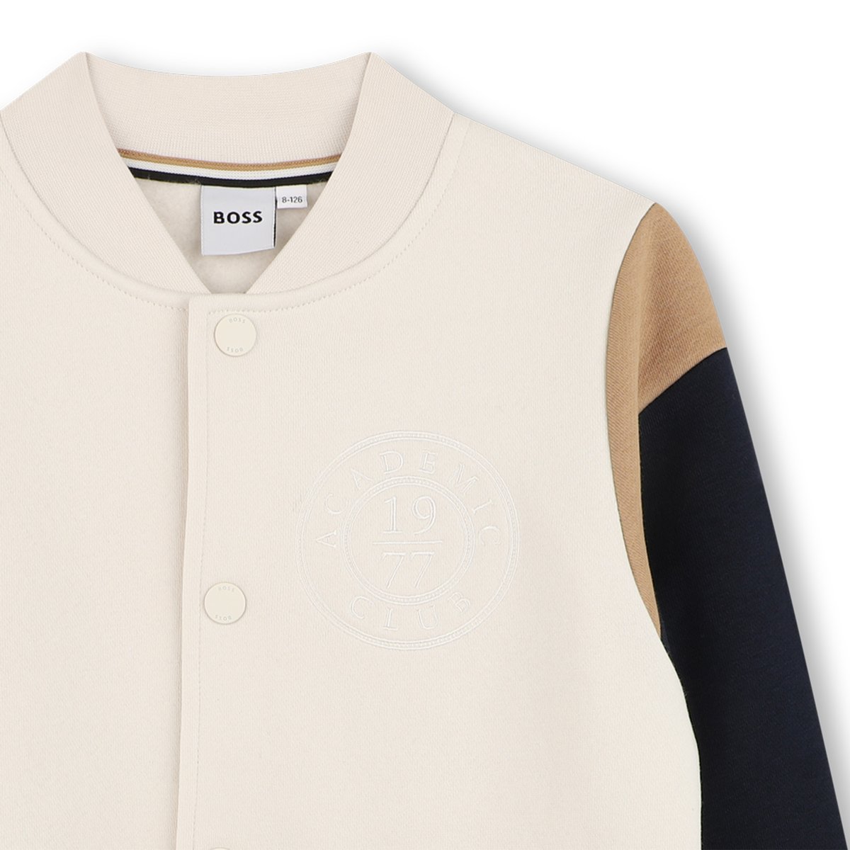 Cardigan siglé ivory, BOSS KIDSWEAR