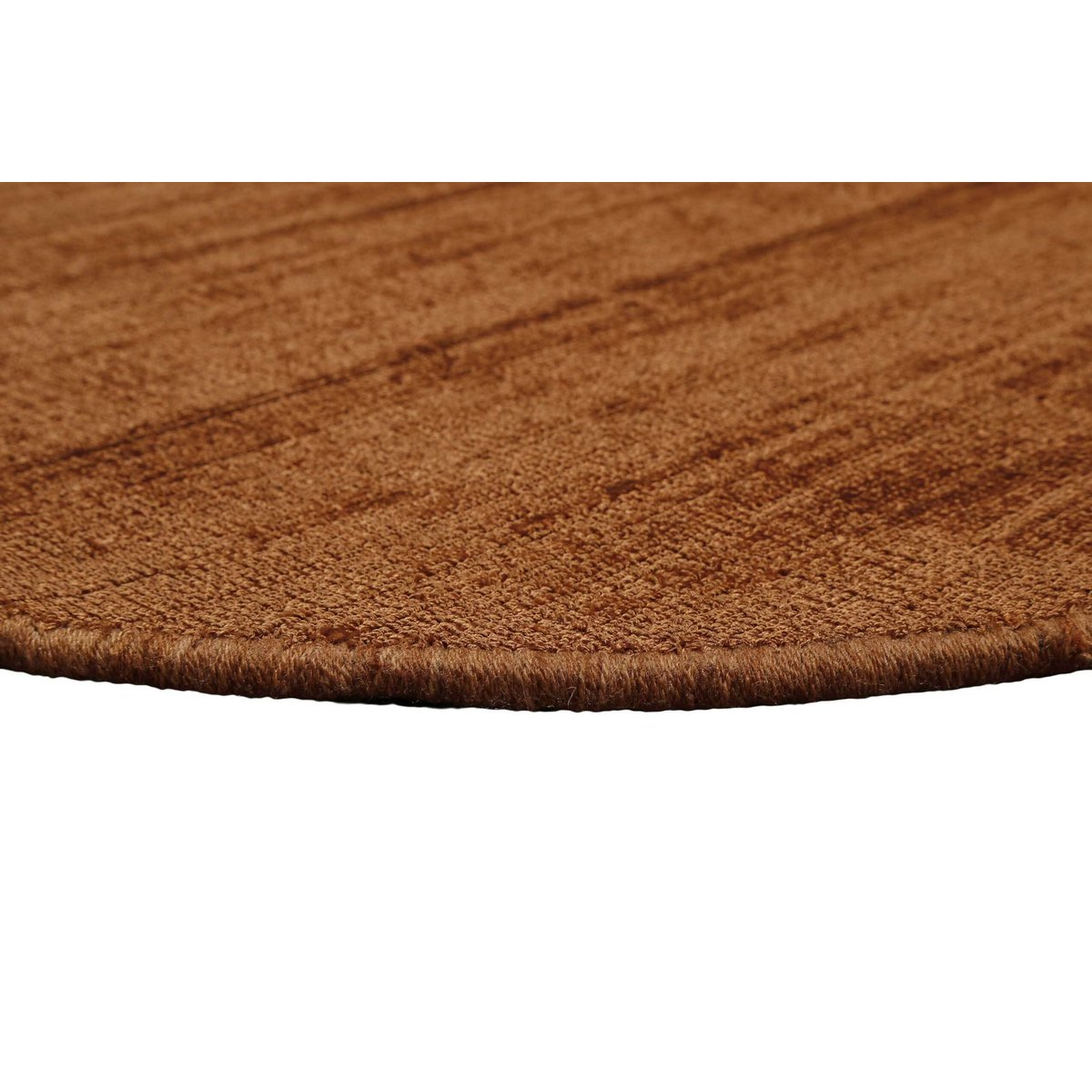 Tapis rond salon tissé plat relief , Gil brun terre cuite, ESPRIT