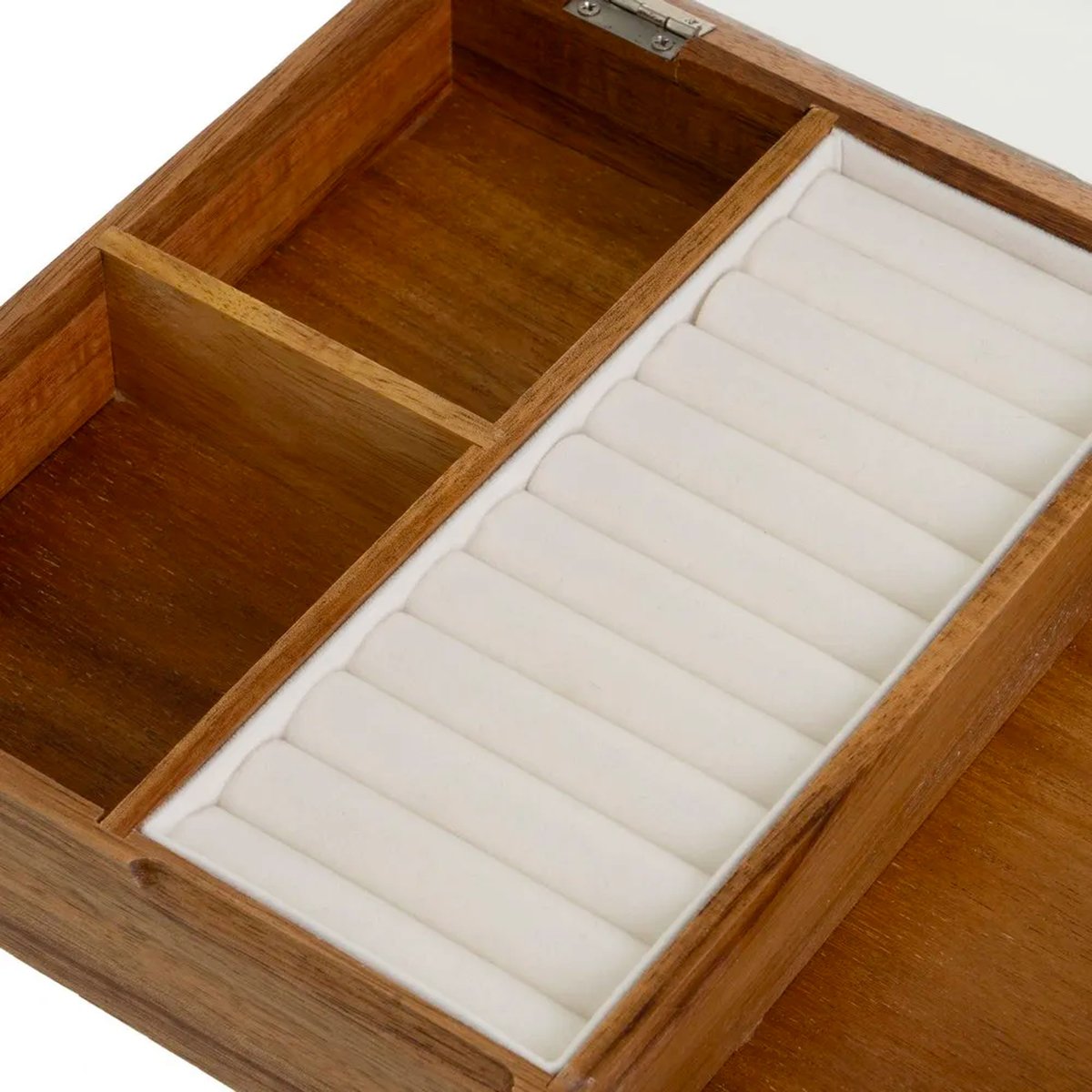 Boîte à bijoux en bois d'acacia et verre 25x20x5cm bois, WADIGA