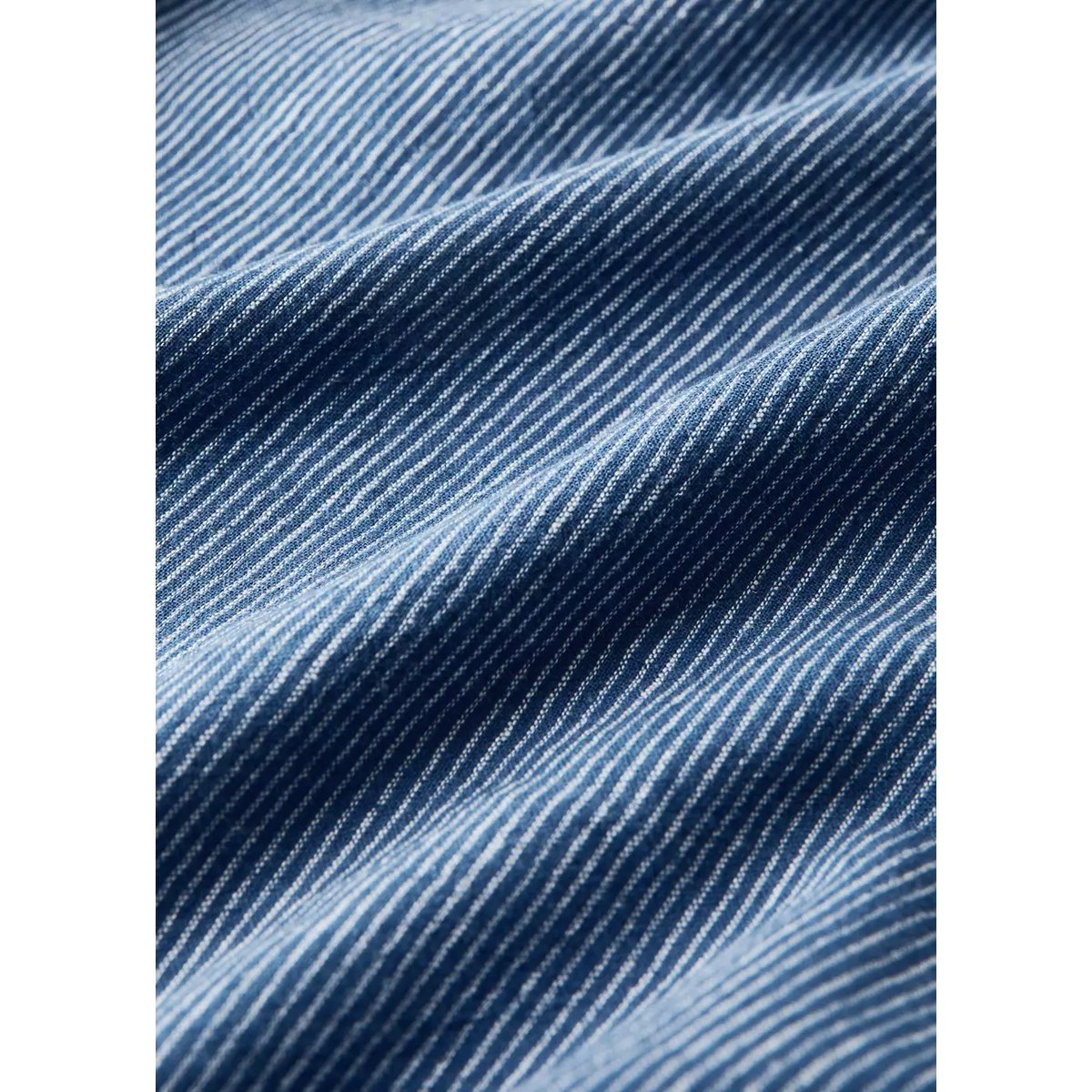 Housse de couette lin et coton mini rayures lit 90 cm bleu indigo, MANGO HOME
