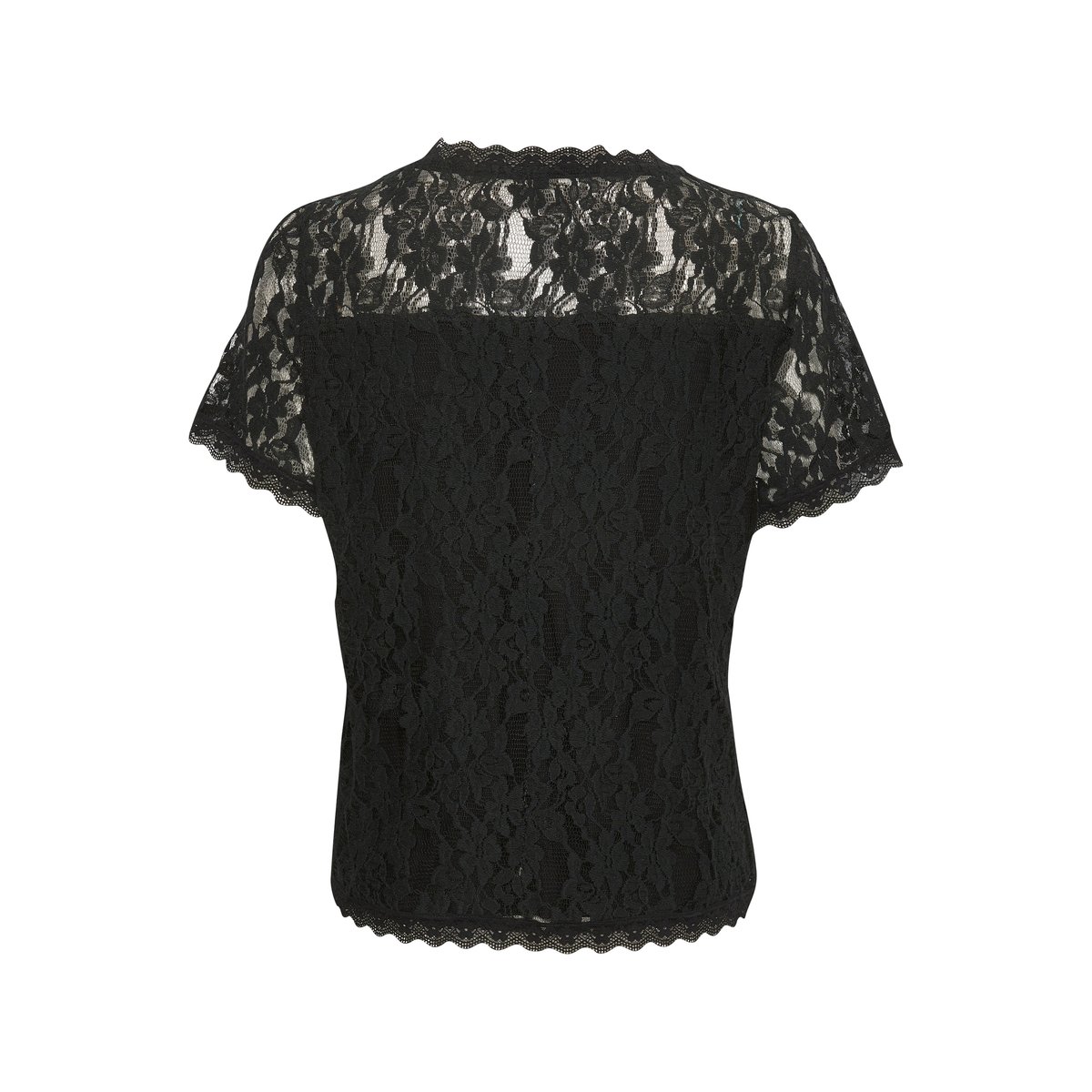 Short sleeved blouse noir pitch black, CREAM