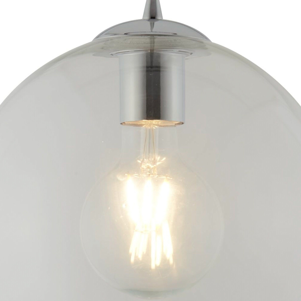 25cm Barcelona Pendant Light in Clear Glass chrome, SO'HOME