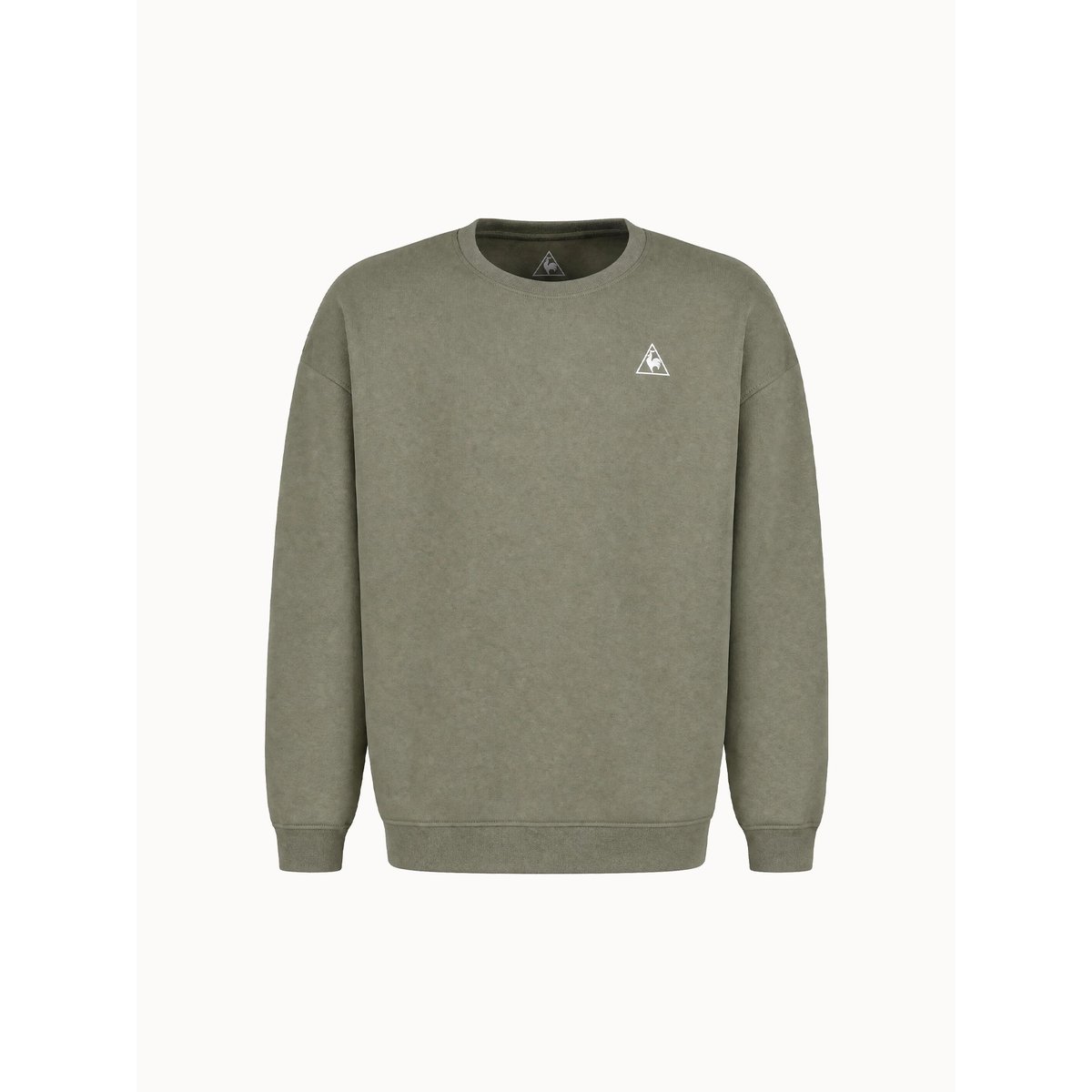 Sweat col rond relax en double face kaki, LE COQ SPORTIF