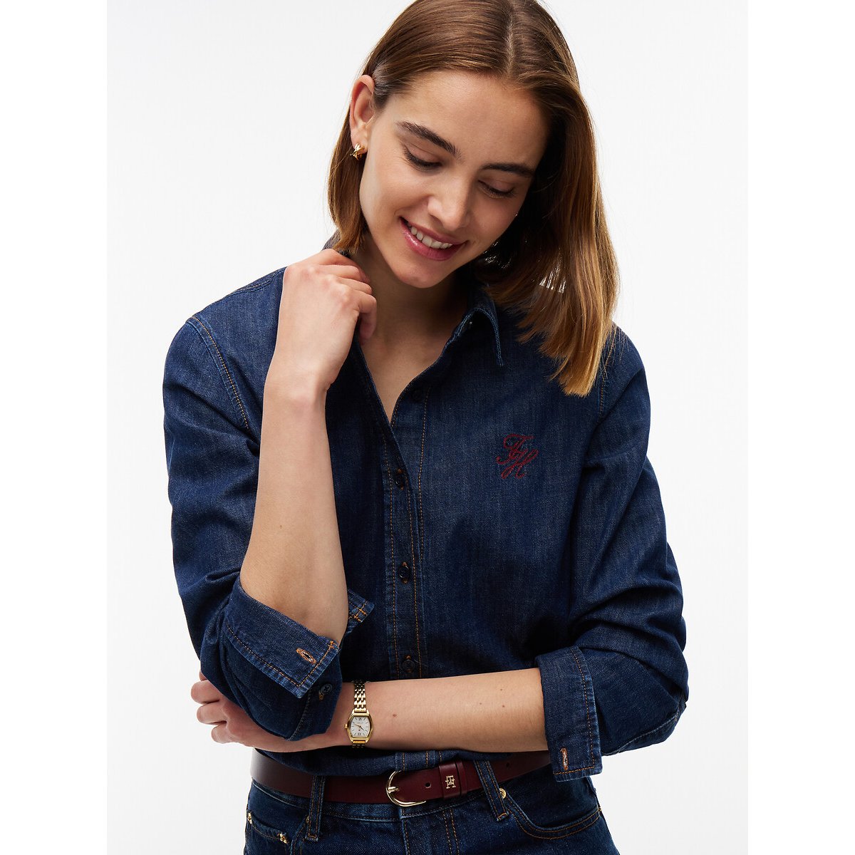 Chemise en denim manches longues denim, TOMMY HILFIGER