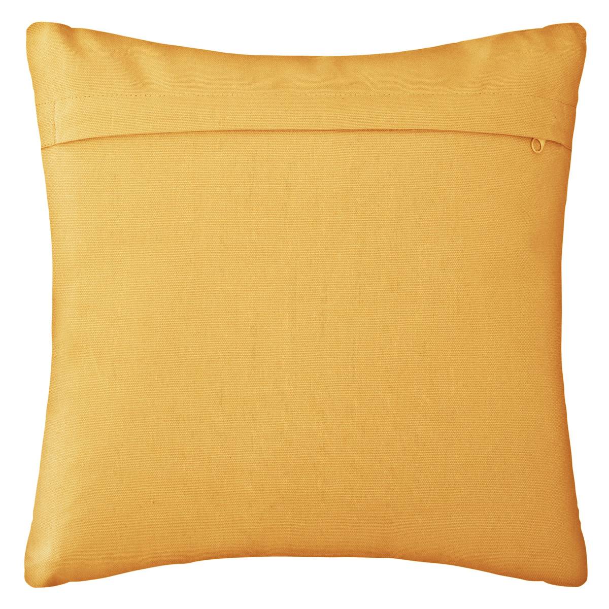 Coussin déhoussable en coton imprimé OTTO jaune, ATMOSPHERA